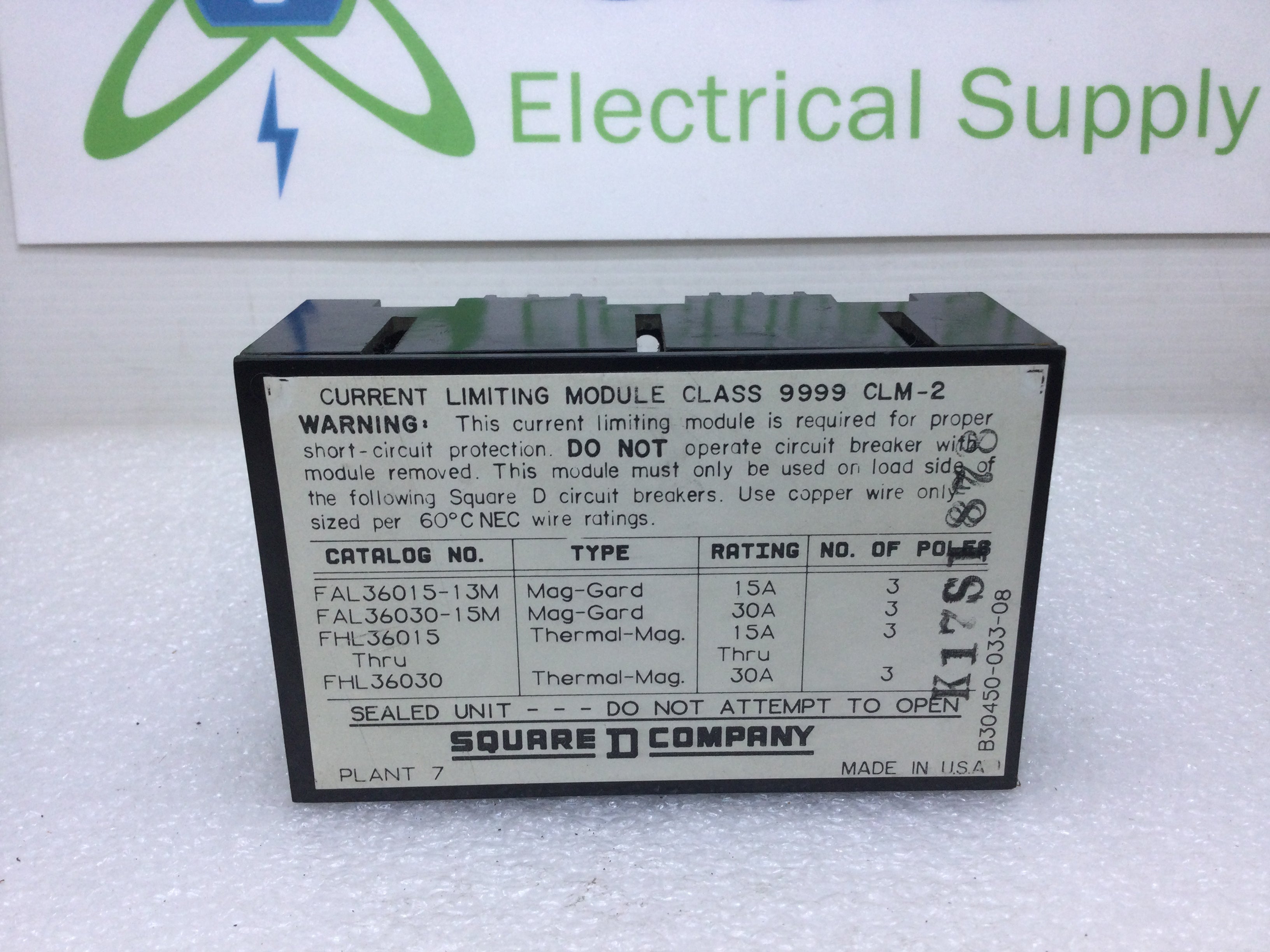 Módulo limitador de corriente Square D 9999CLM2 Mag-Gard FA, 15 o 30 amperios - Imagen 8 de 8