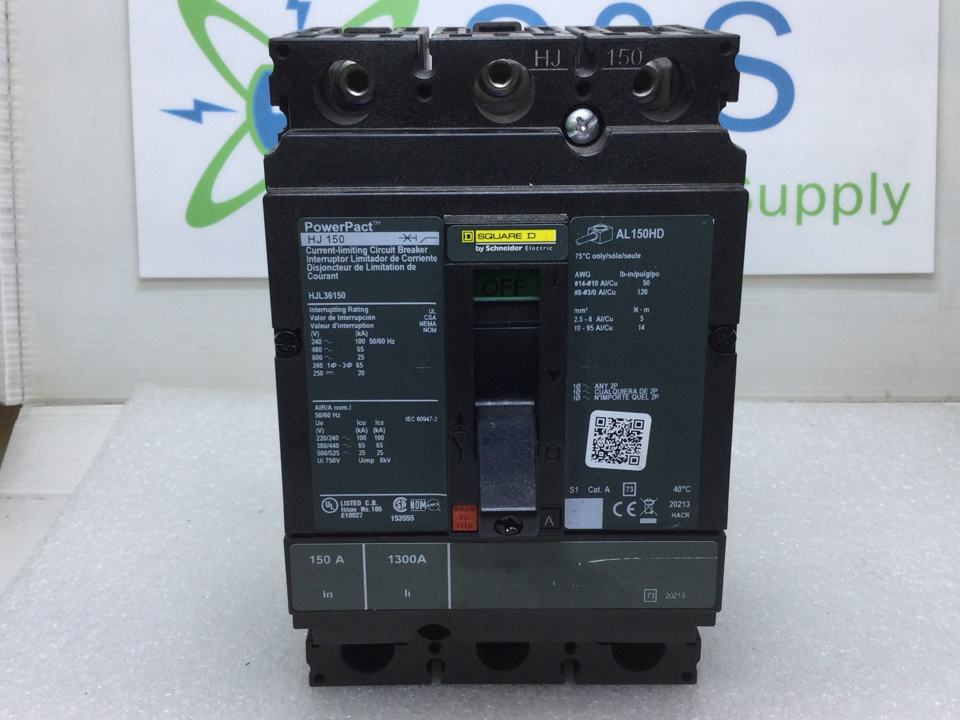 Disyuntor Square D PowerPact HJL36150 150 Amp 3 polos - Imagen 8 de 9