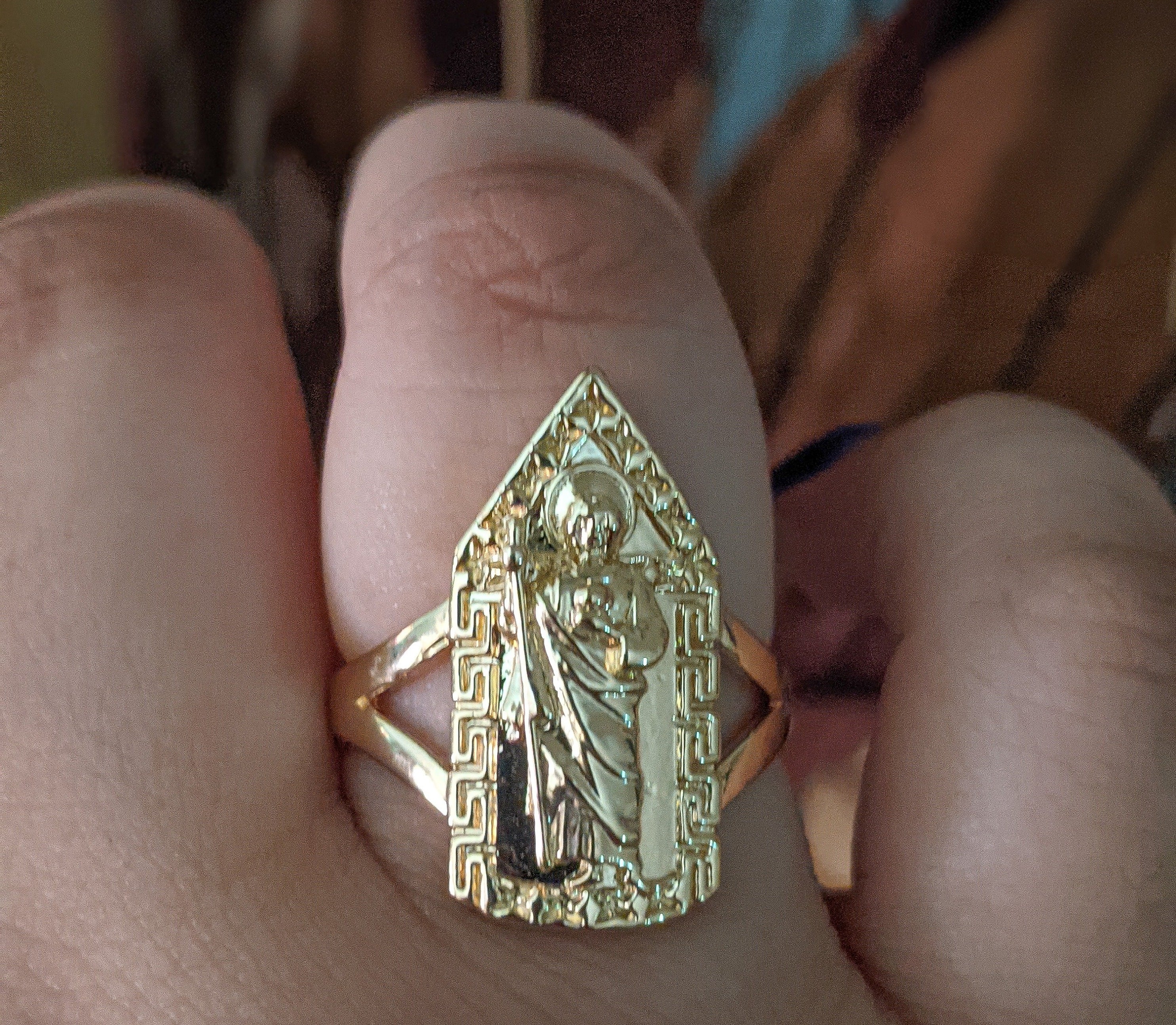 Gold Plated Saint Jude Ring Jewelry Oro San Judas Juditas Tadeo Anillo - Product main view