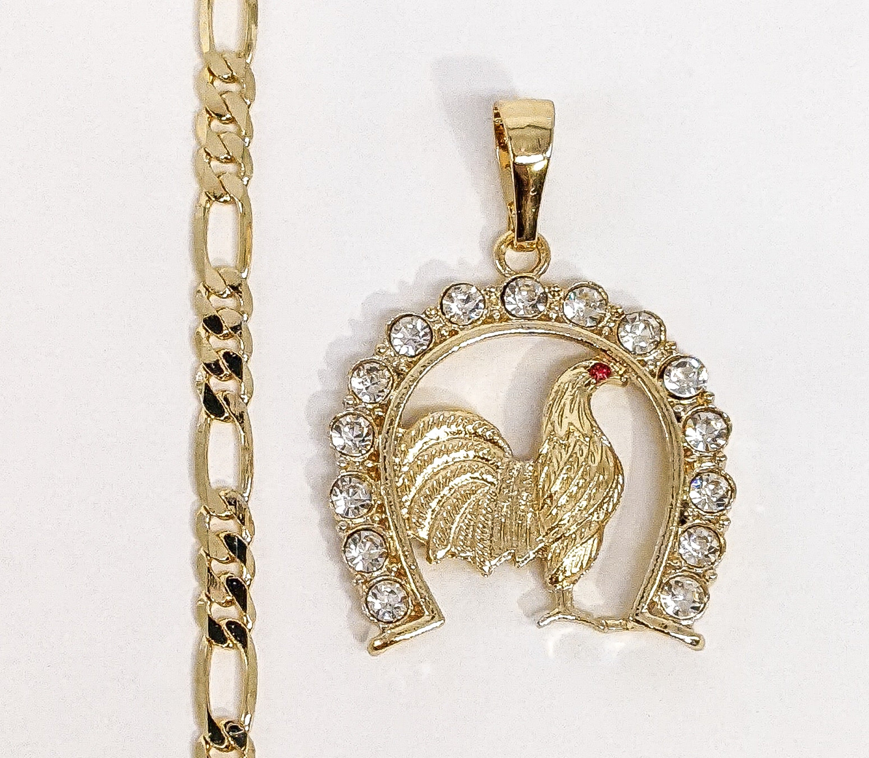 Vergoldete Hahn Huhn Anhänger 5mm Halskette Kette Chinesisches Sternzeichen Oro Gallo - Bild 5 von 5