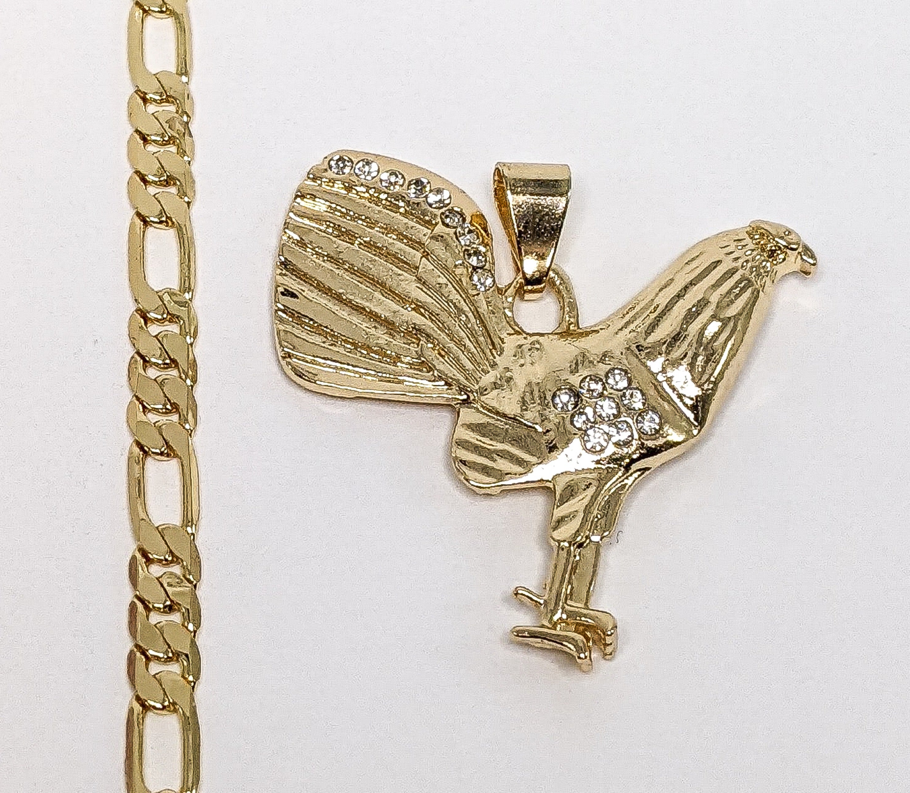 Colgante Pollo Gallo Chapado en Oro 5mm Collar Cadena Zodiaco Chino Oro Gallo - Imagen 3 de 4