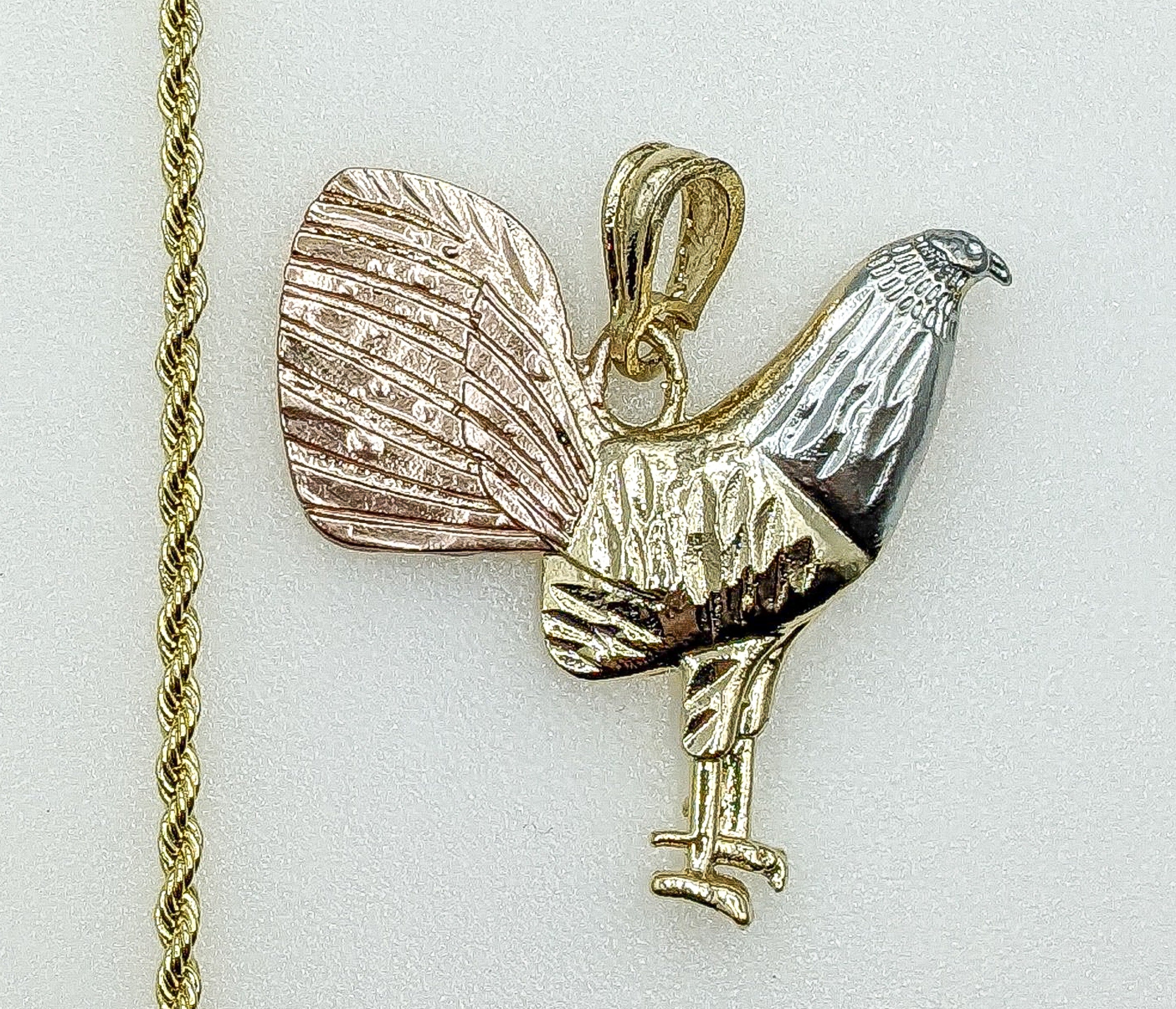 Collana con ciondolo pollo gallo placcato oro 2 mm catenina zodiaco cinese oro gallo - Foto 6 di 7