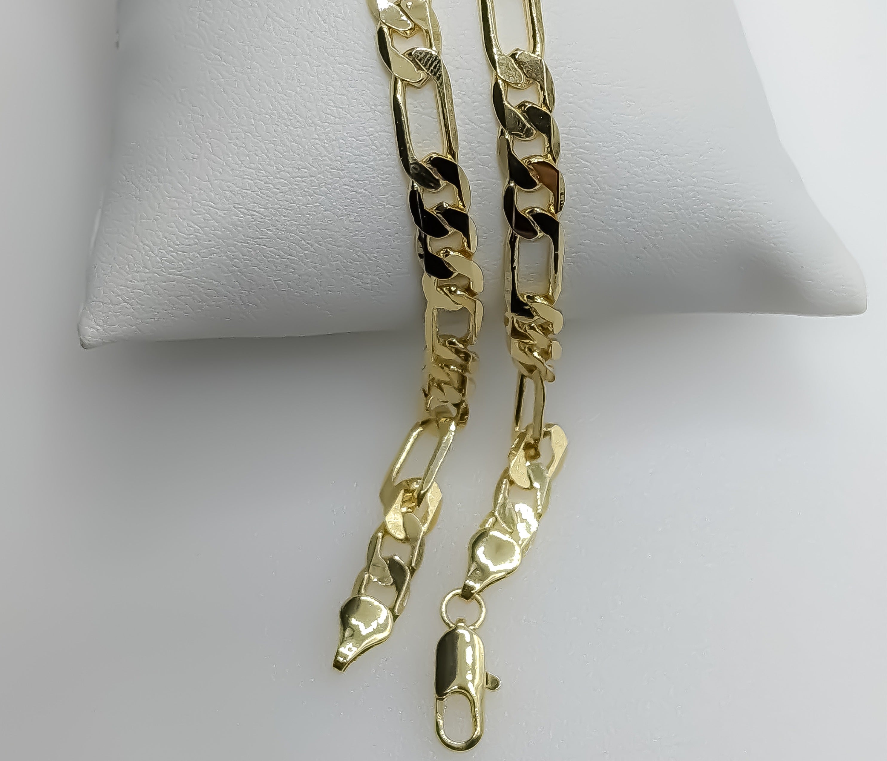 Italien 750 18K 6mm Figarokette Herren Hip Hop Oro Laminado Cadena Hombre Gruesa - Bild 4 von 7