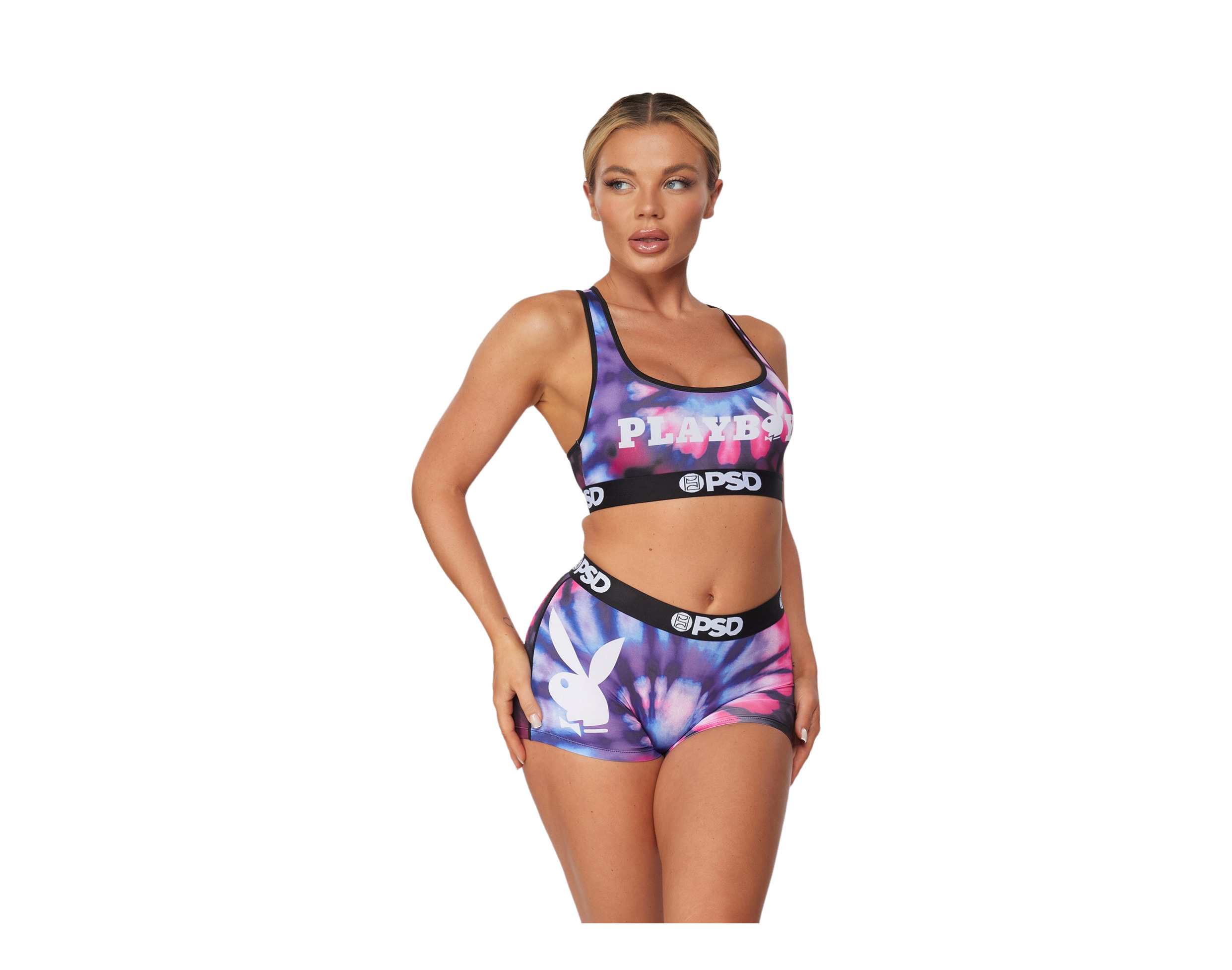 PSD x Playboy Spiral Dye Purple Women's Sports Bra 4224T1006 | eBay