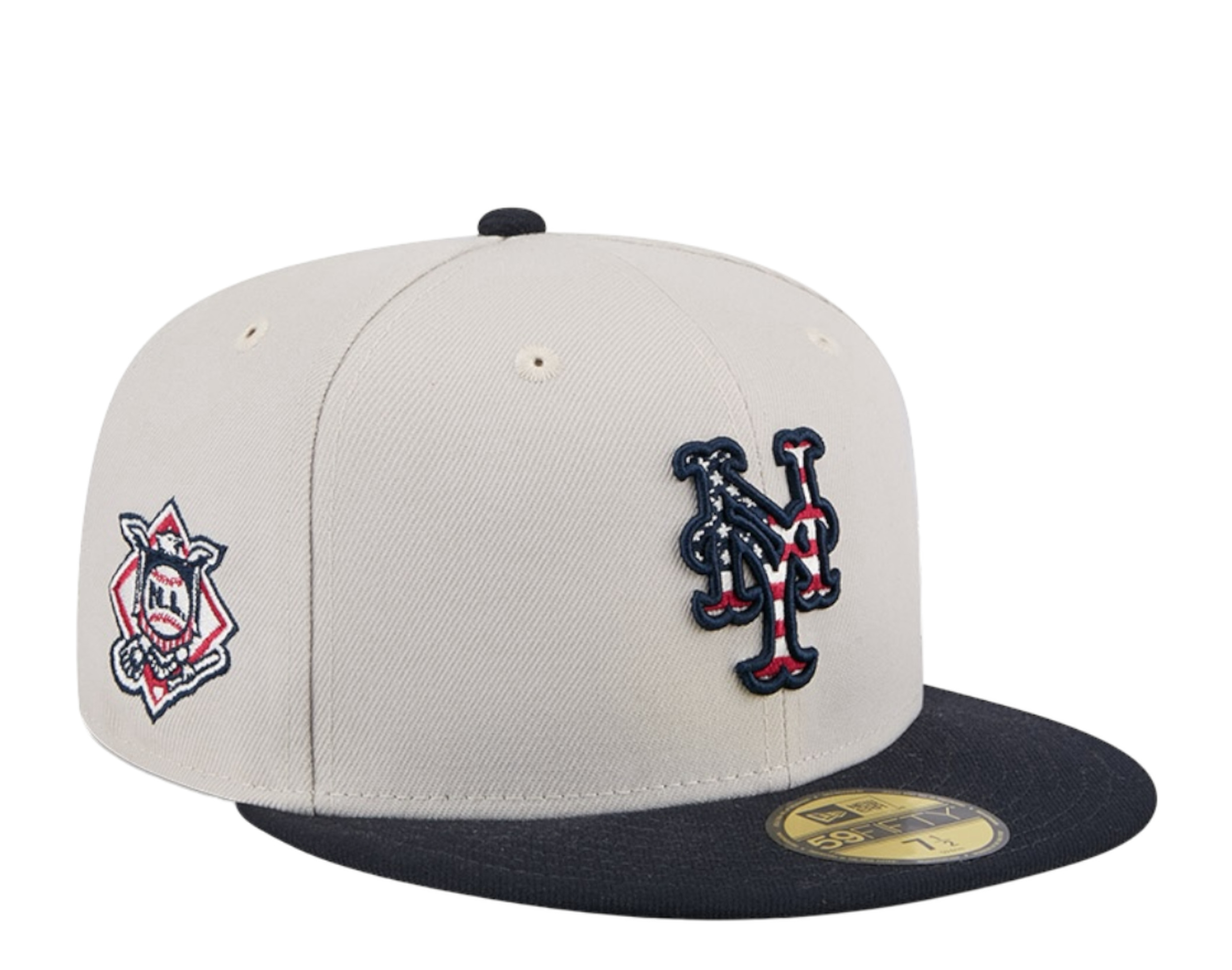 New Era New York Mets Independence Day 2024 59FIFTY Fitted 60506382 Gray Navy - Picture 8 of 14