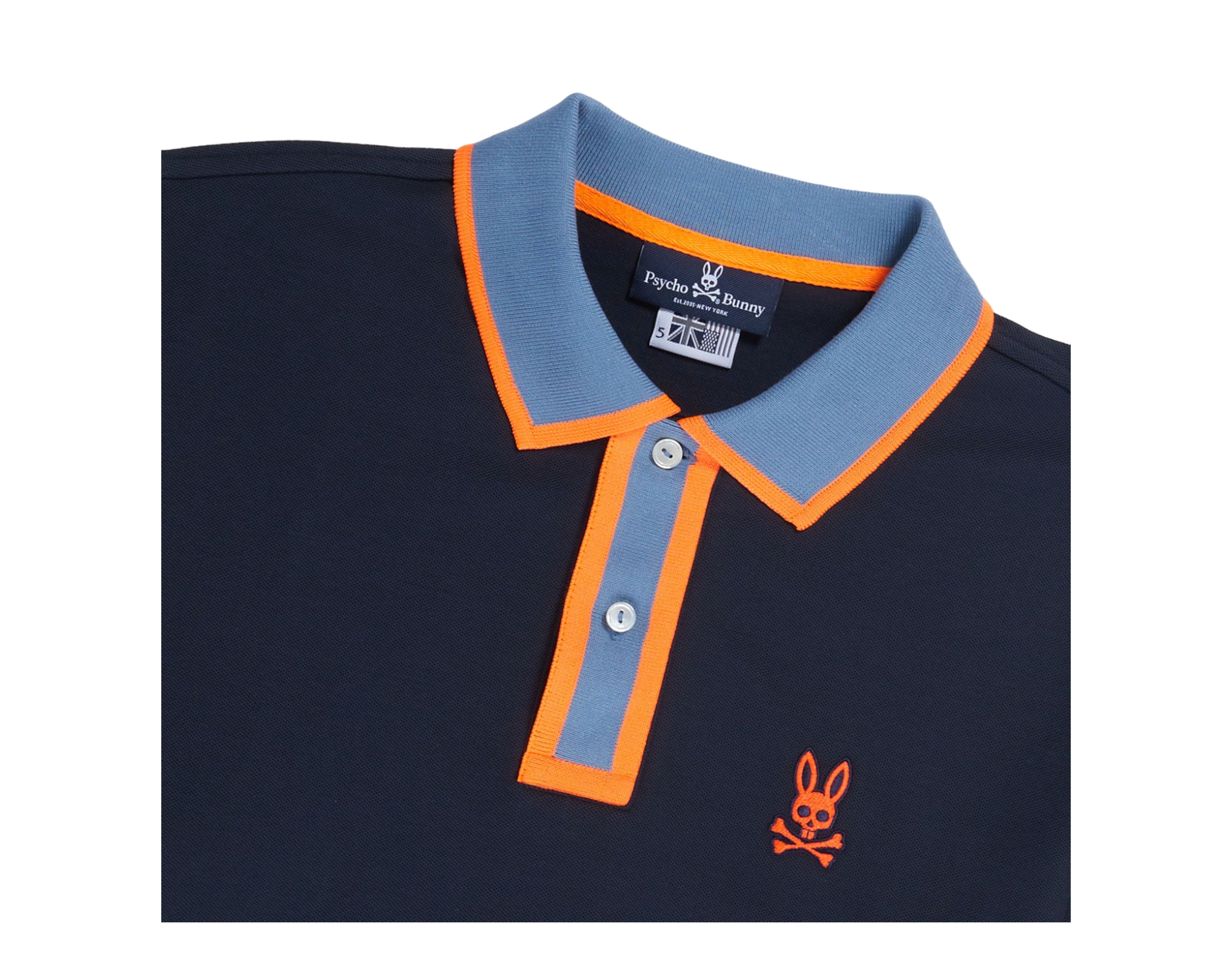 Psycho Bunny Kay Fashion Polo Navy/Blue/Orange B6K254W1PC