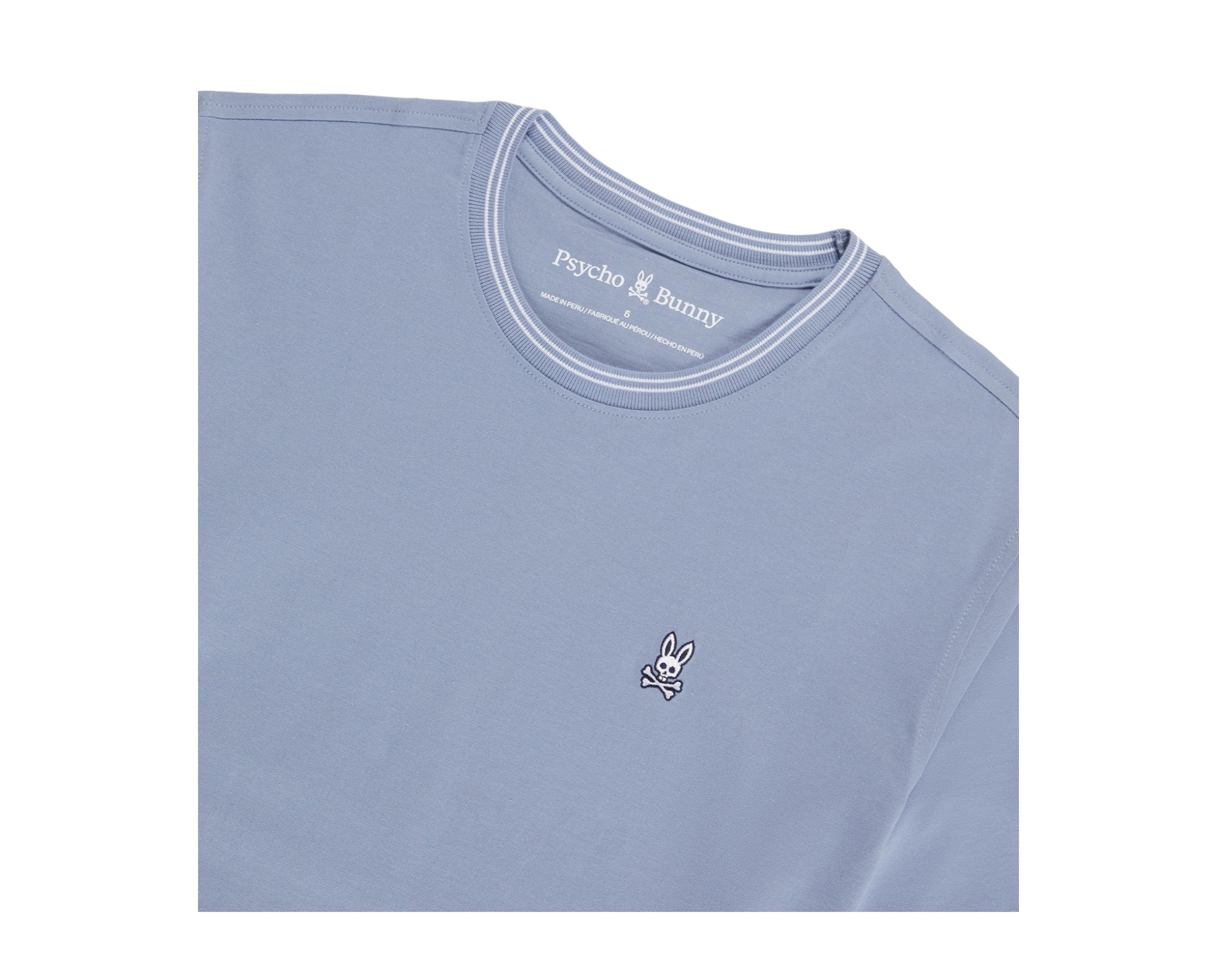 Psycho Bunny Men's Logan Tee Chambray Blue Shirt B6U137Y1PC-BLUCHA - Picture 3 of 3