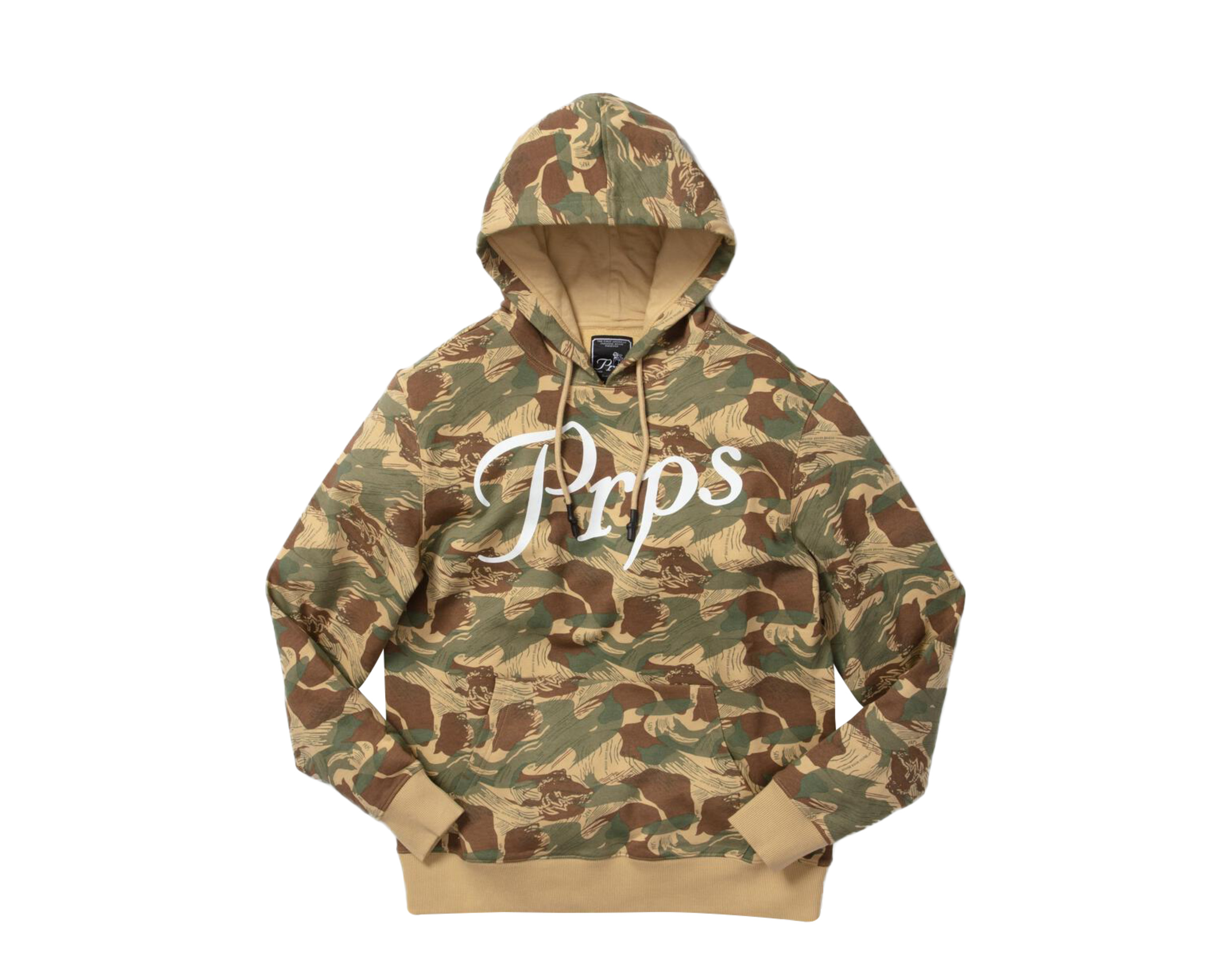 Prps Comer Camo Logo Beige/Army Men's Hoodie E00S606-BGE - Picture 2 of 3