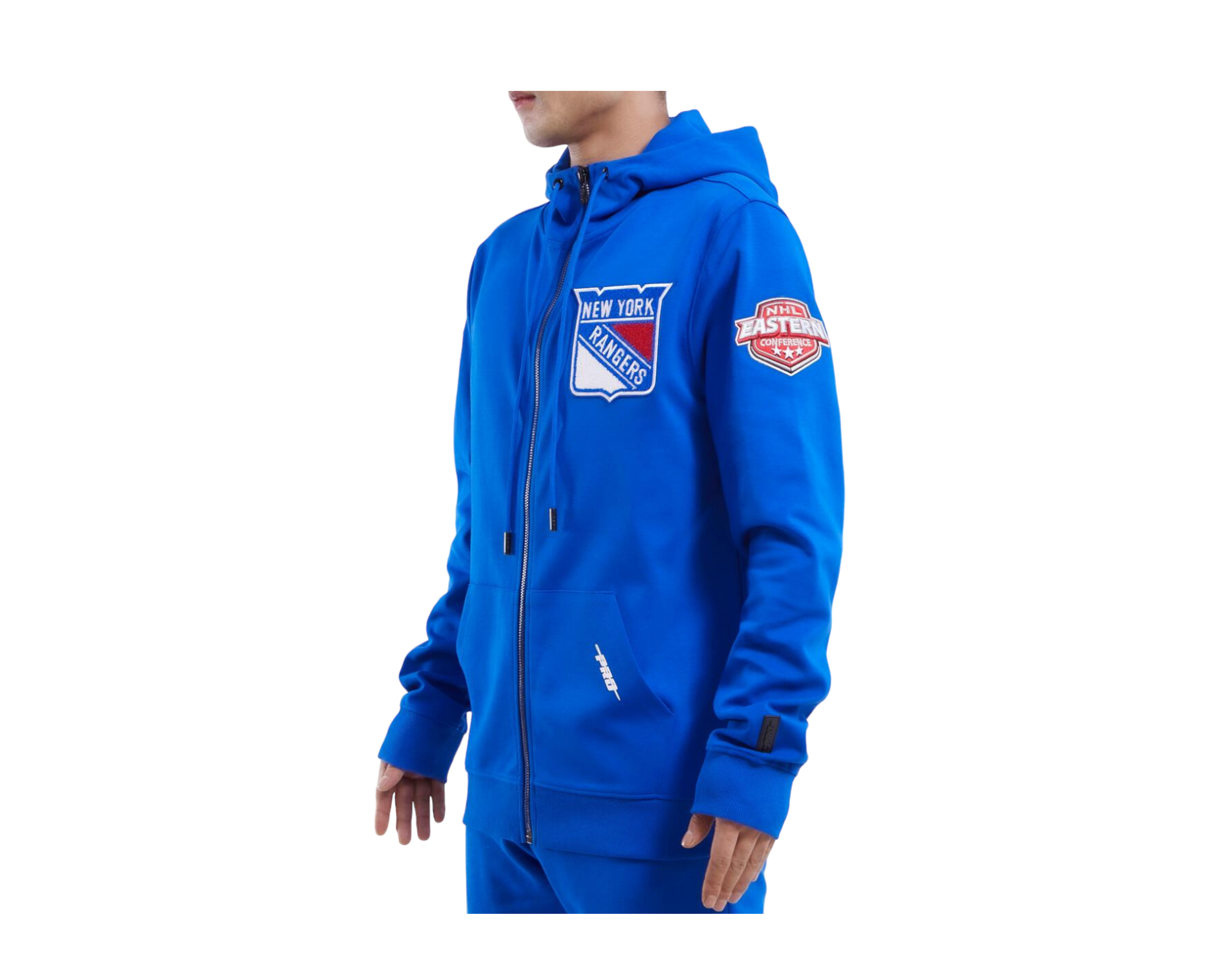 Pro Standard New York Rangers Classic Chenille Zip-Up Hoodie Blue