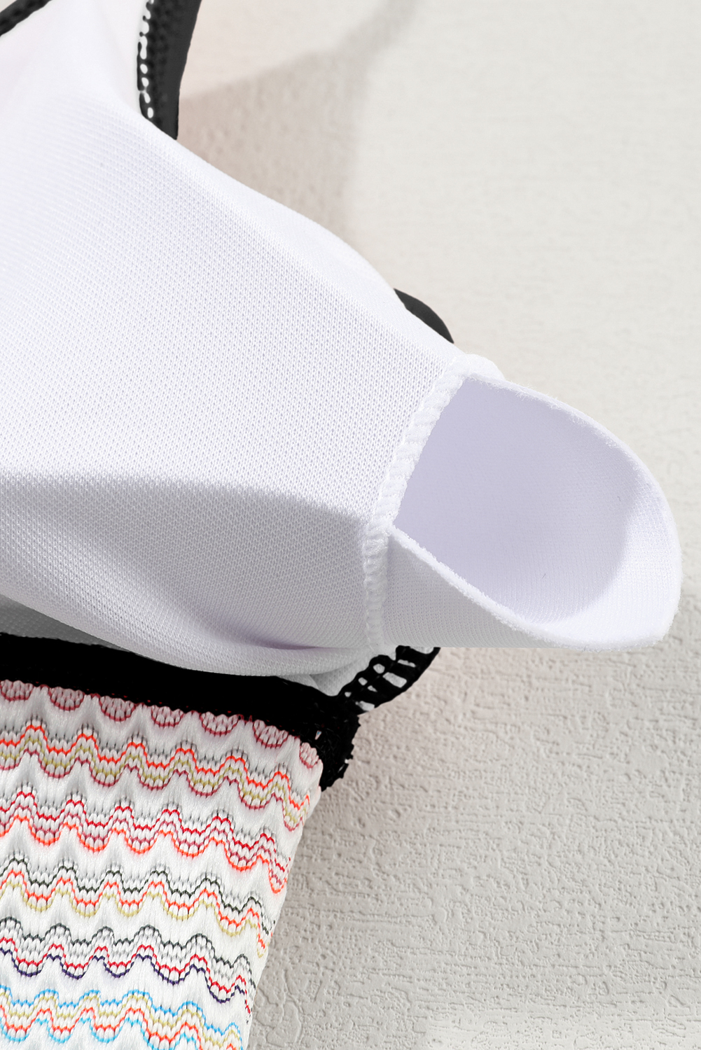 Cali Chic Damen Badeanzug Promi schwarz gestreift Patchwork High Waist Bikini - Bild 21 von 24