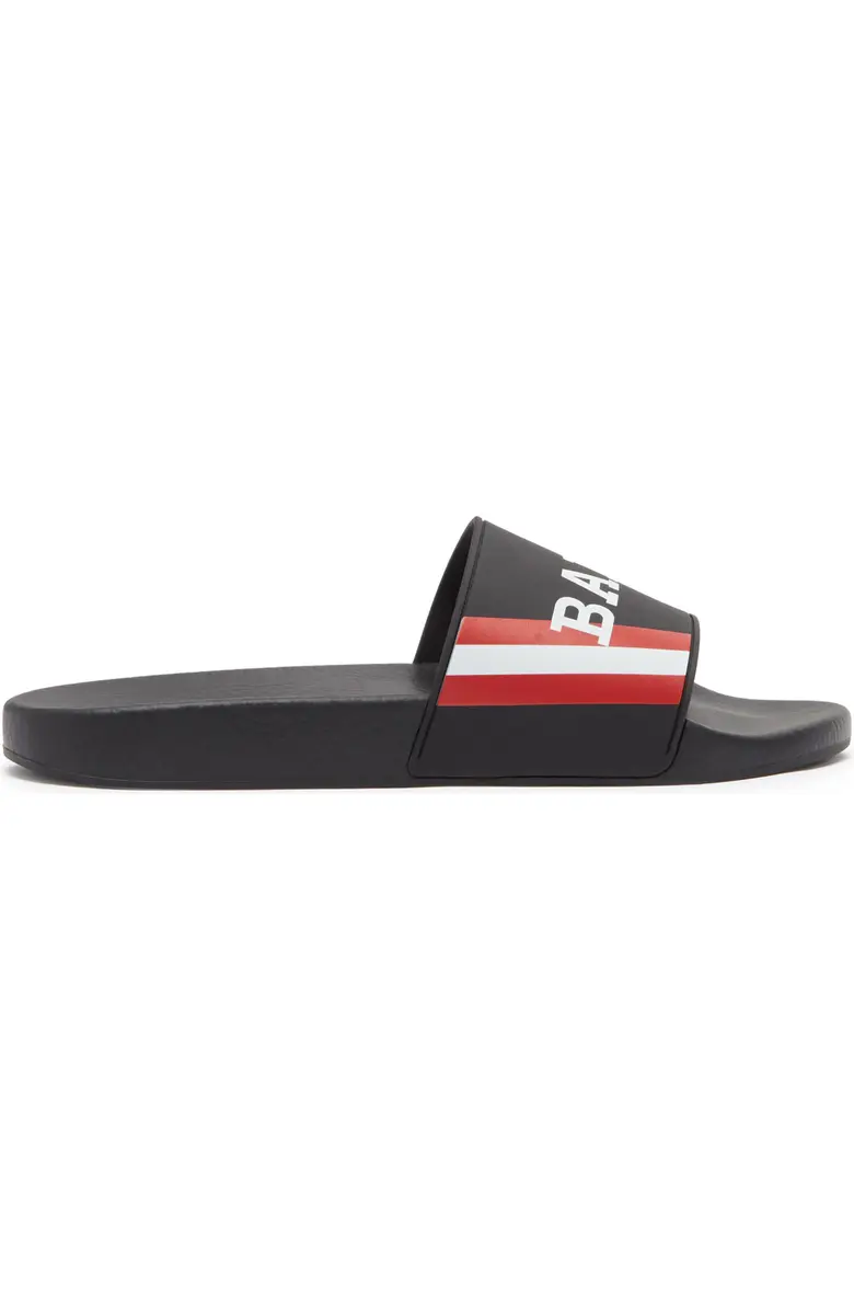 Bally Simon 6234034 Men's Black Logo Rubber Sandals MSRP $195