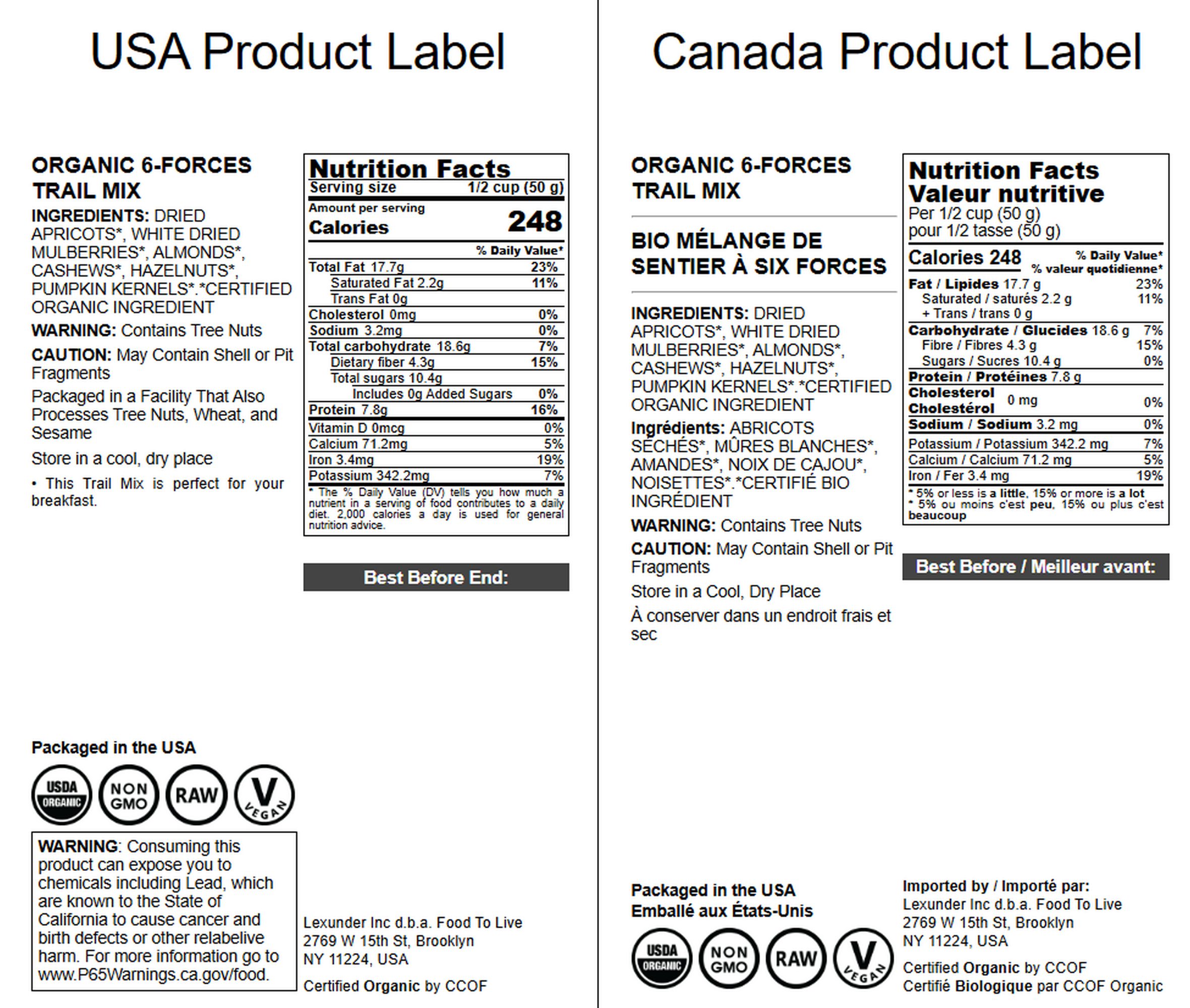 Organic 6-Forces Trail Mix — Vegan Superfood, Kosher, No Added Sugar, Bulk - Picture 12 of 25