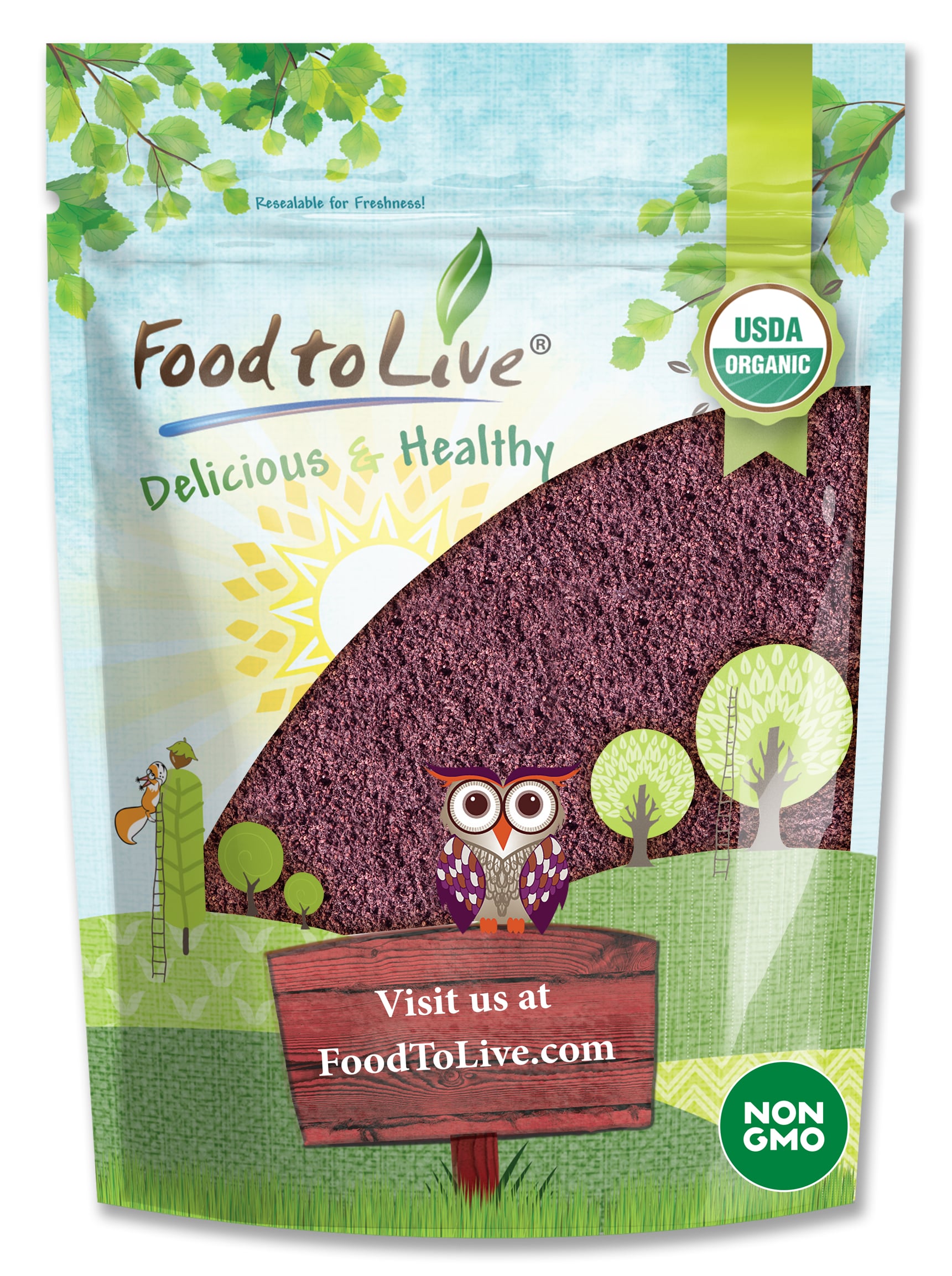 Organic Acai Berry Powder - Non-GMO, Kosher, Raw, Vegan - by Food To Live
