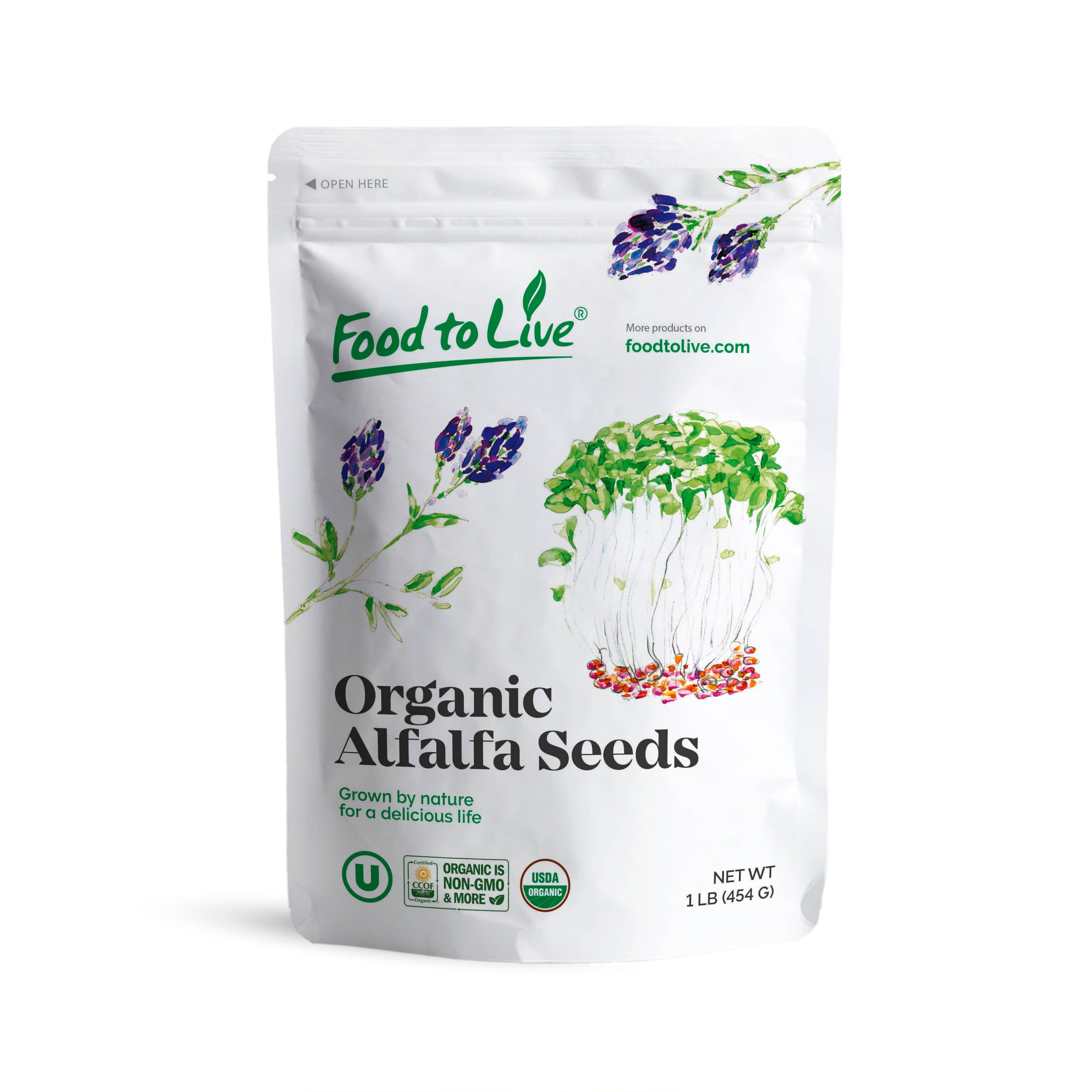 Organic Alfalfa Seeds for Sprouting - Non-GMO, Kosher, Vegan - by Food To Live - Picture 10 of 72