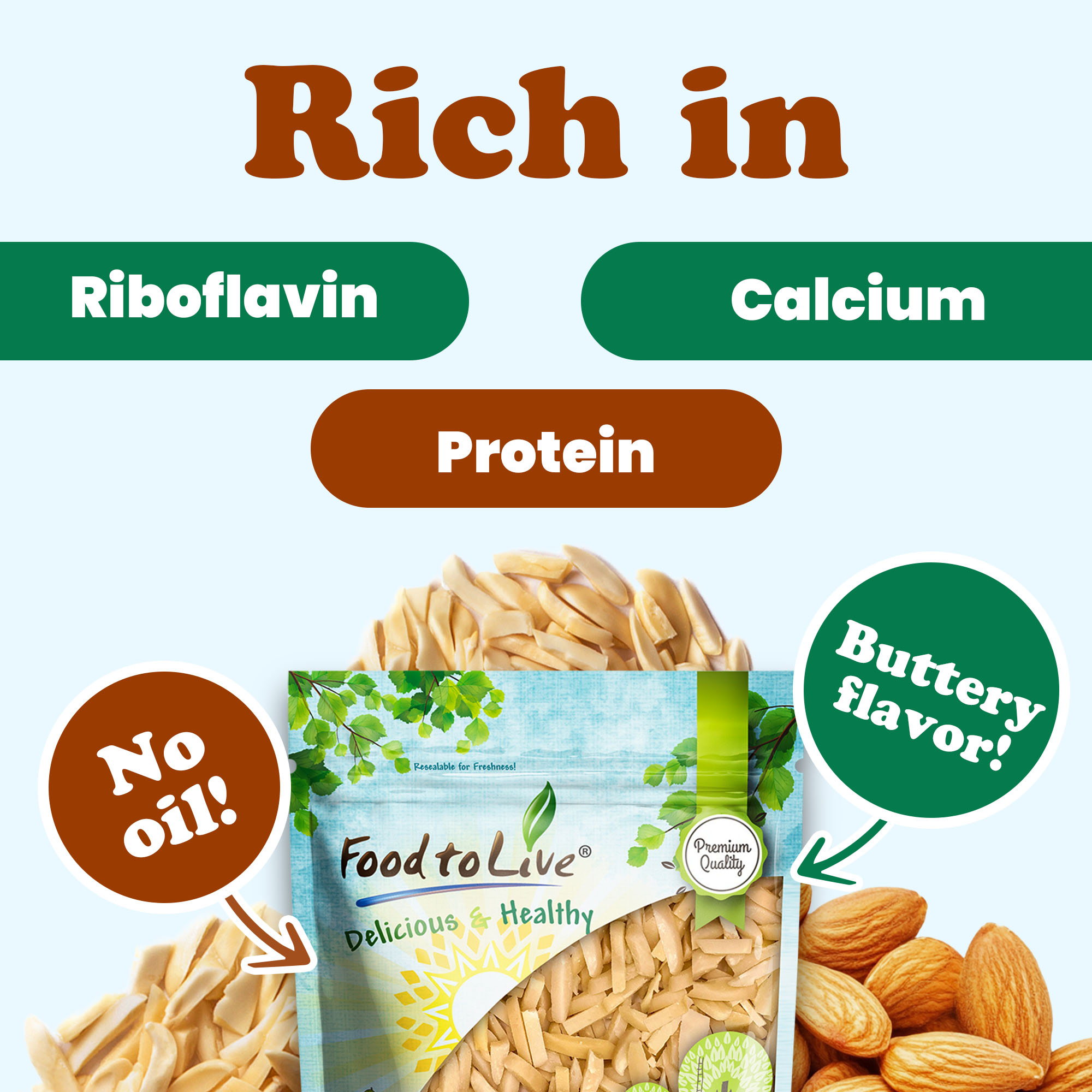 Dry Roasted Blanched Slivered Almonds - Vegan, Kosher, Bulk - Picture 27 of 49