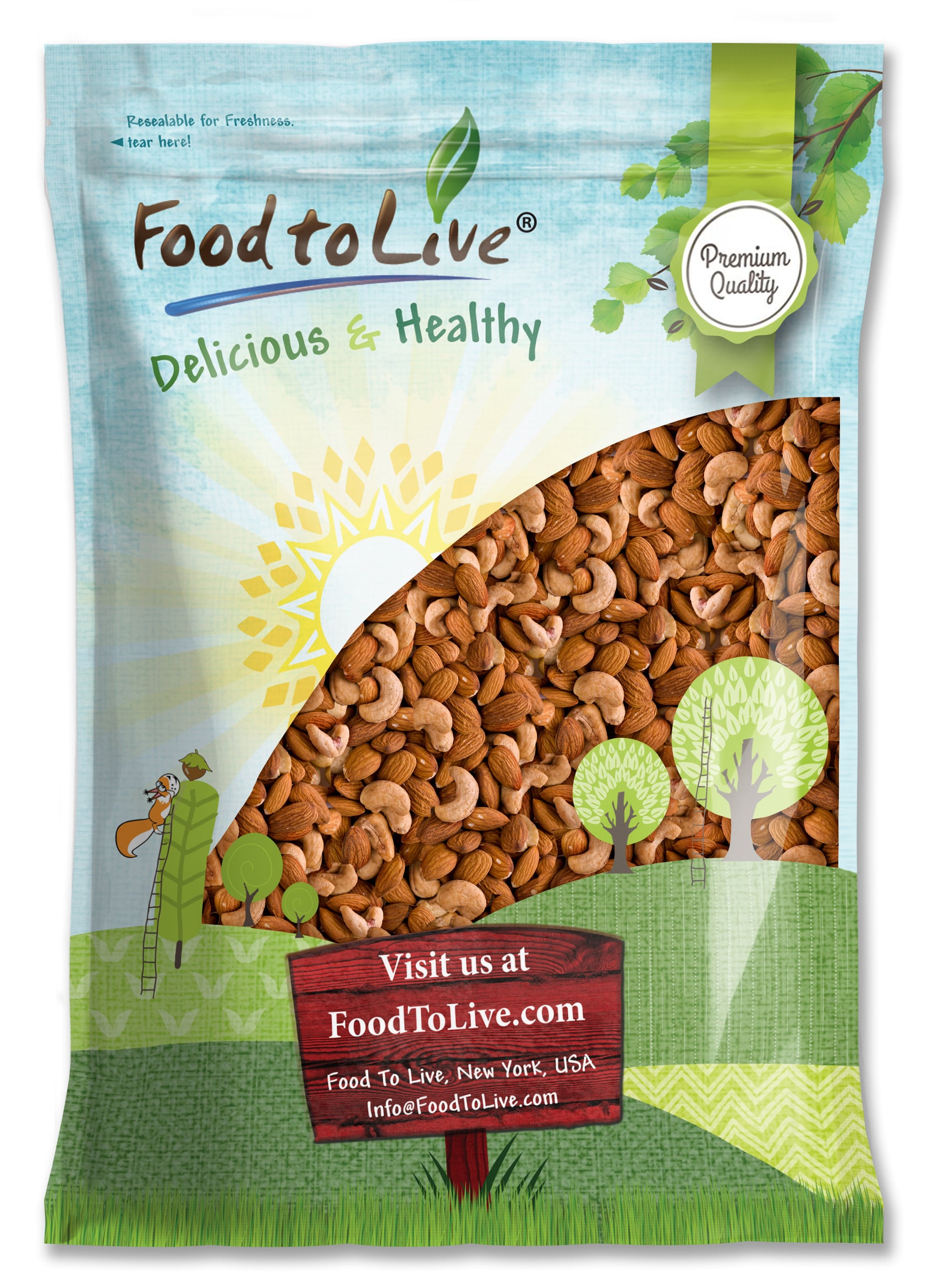 Almonds and Cashews Mix – Dry Roasted Nuts with Himalayan Salt, Vegan, Bulk
