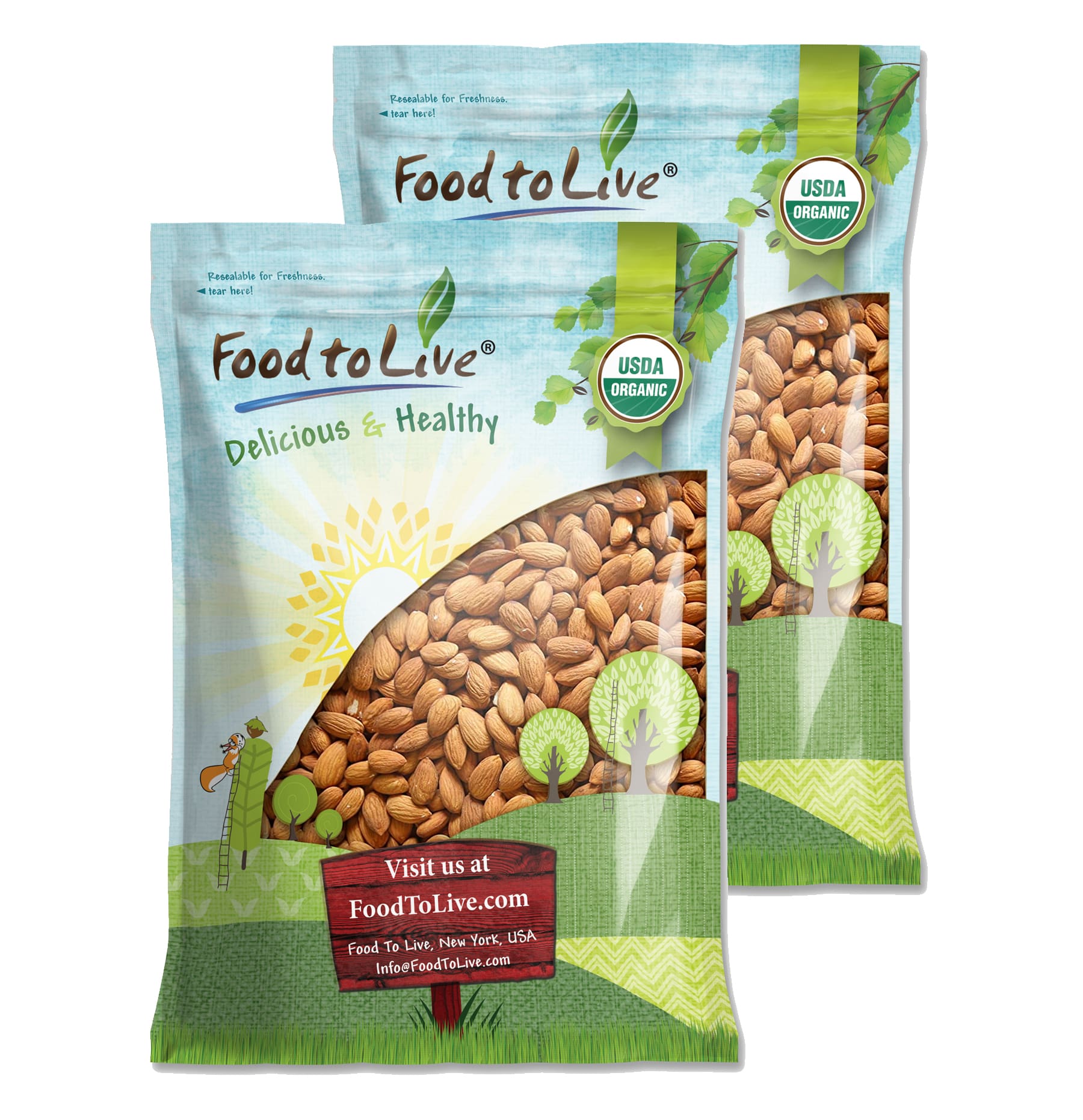 Organic Imported Raw Almonds - Non-GMO, Kosher, Raw, Vegan - by Food to Live - Picture 92 of 99