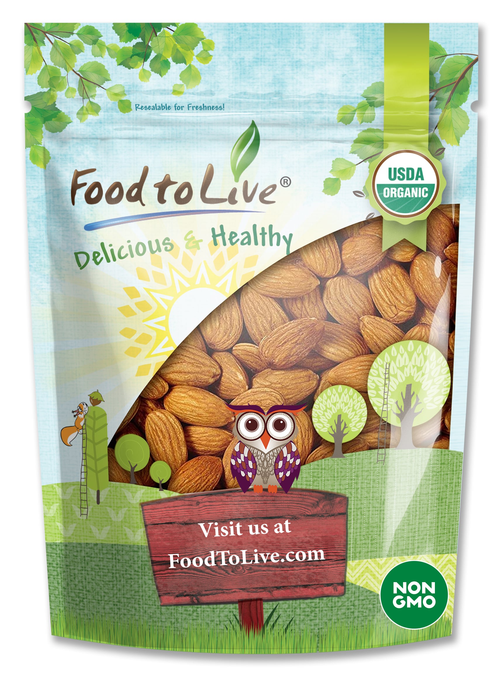 Organic Imported Raw Almonds - Non-GMO, Kosher, Raw, Vegan - by Food to Live - Picture 76 of 99