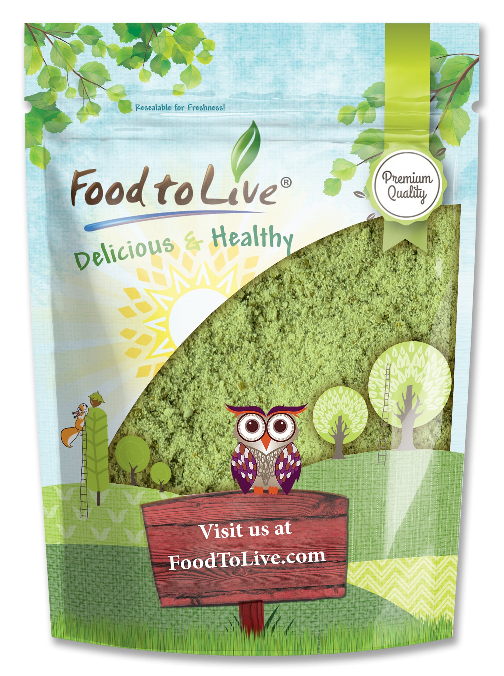 Barley Grass Powder – Ground Raw Dried Young Leaves,Fine Milled- by Food to Live