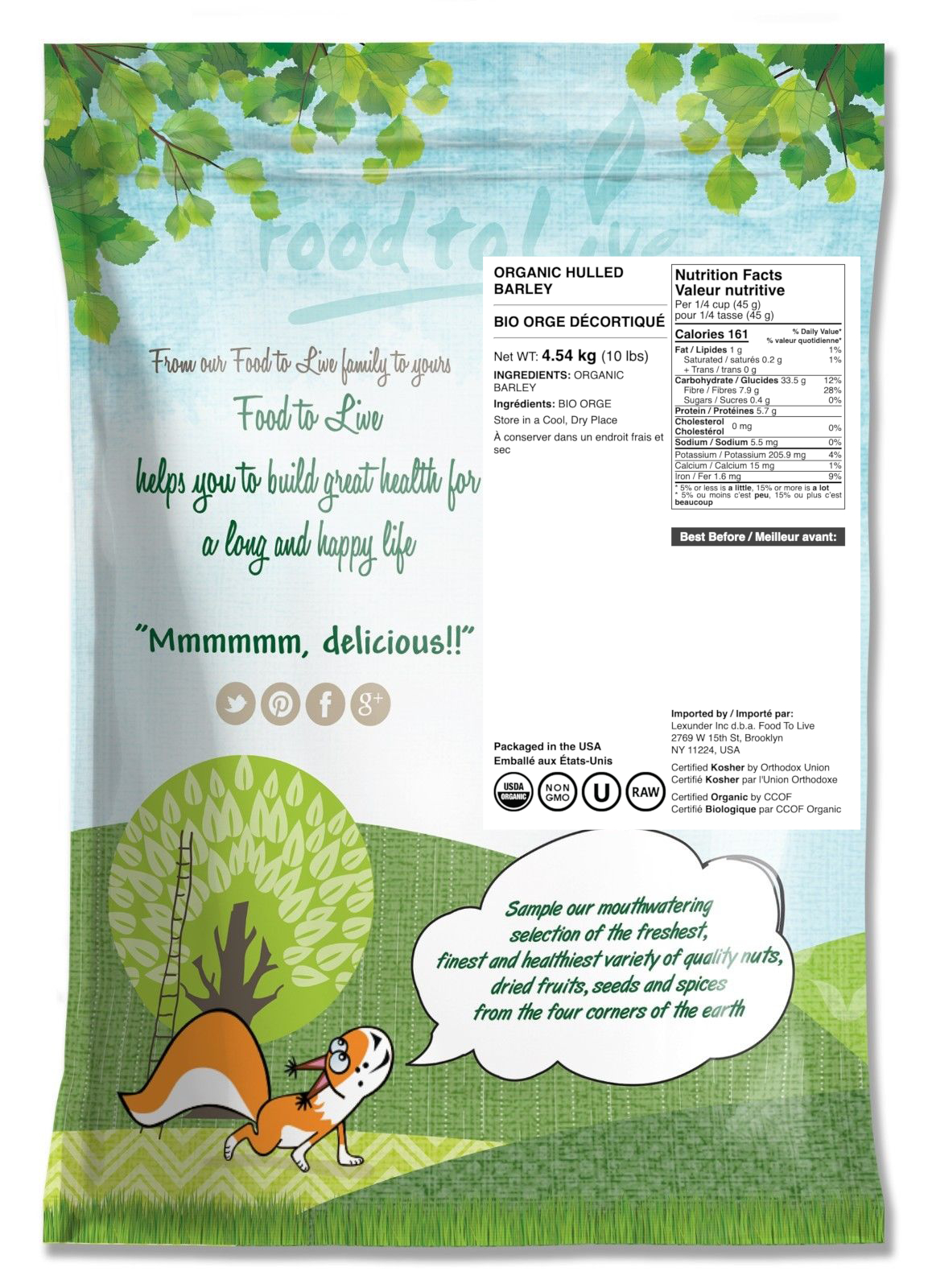 Bio geschälte Gerste - gentechnikfrei, koscher, roh, vegan - von Food To Live - Bild 35 von 65