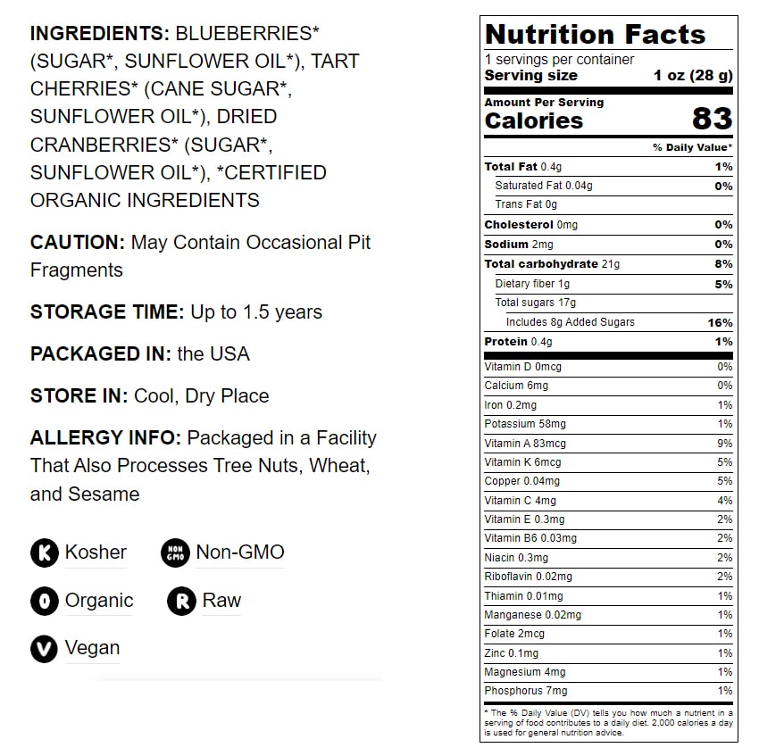 Organic Mixed Berries - Non-GMO, Raw, Vegan - by Food To Live - Picture 46 of 56
