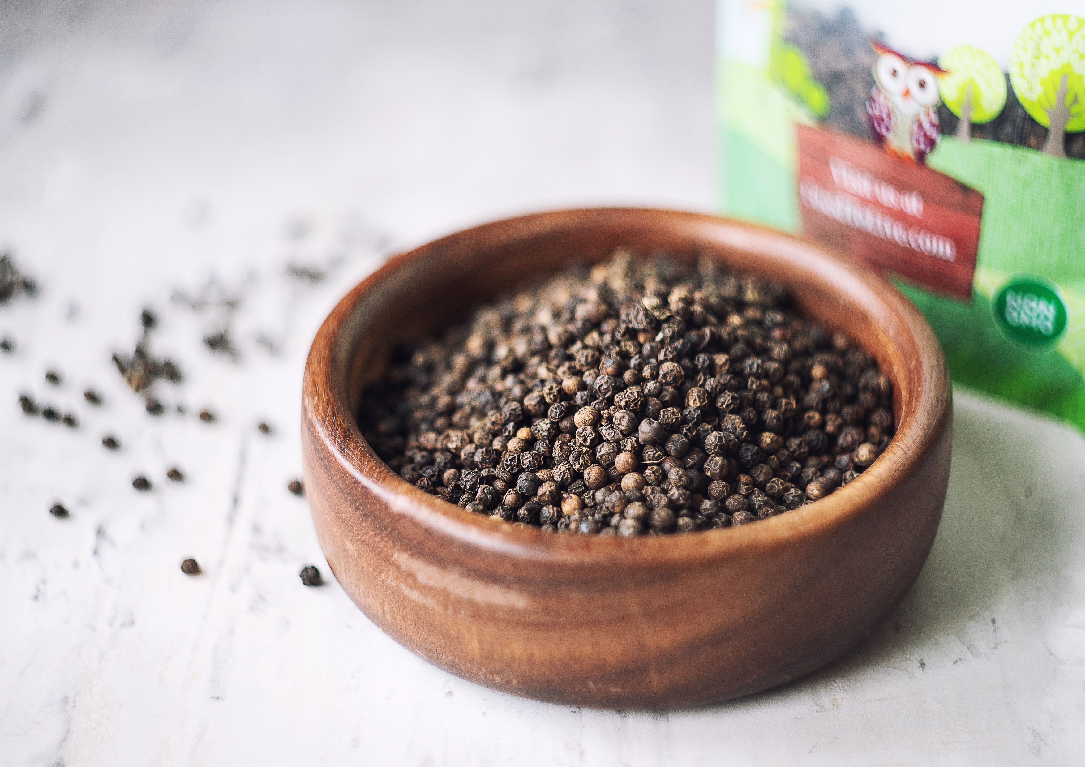 Organic Black Pepper Whole Dried Peppercorns, NonGMO, Kosher, Vegan