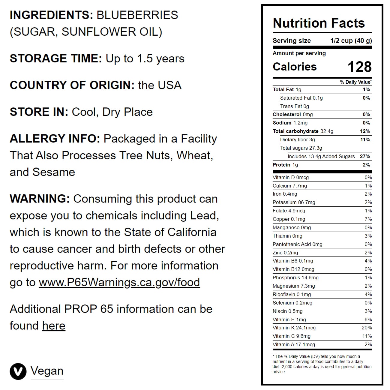 Dried Blueberries - Vegan - by Food To Live - Picture 60 of 64