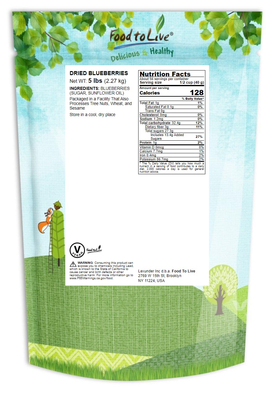 Dried Blueberries - Vegan - by Food To Live - Picture 42 of 64