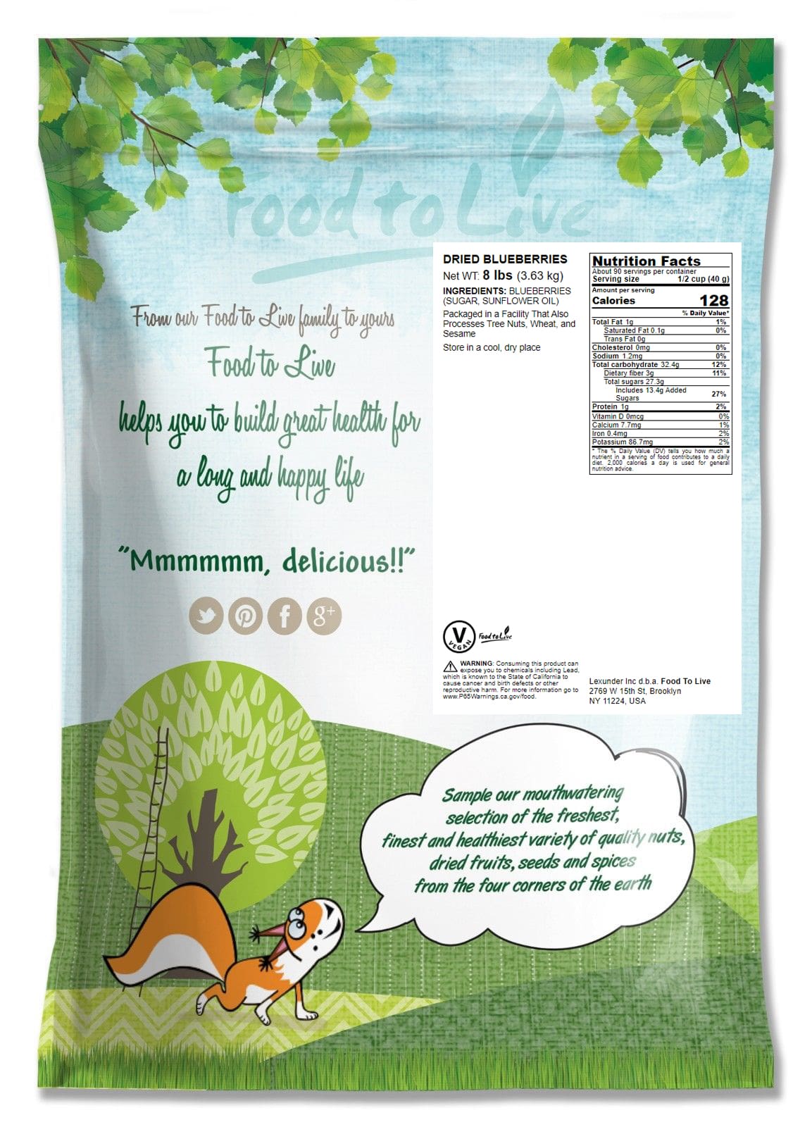 Dried Blueberries - Vegan - by Food To Live - Picture 50 of 64