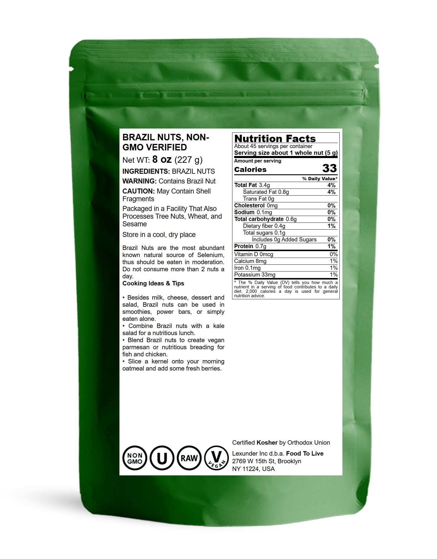 Brazil Nuts, Non-GMO Verified - Kosher, Raw, Vegan - by Food To Live - Picture 23 of 111