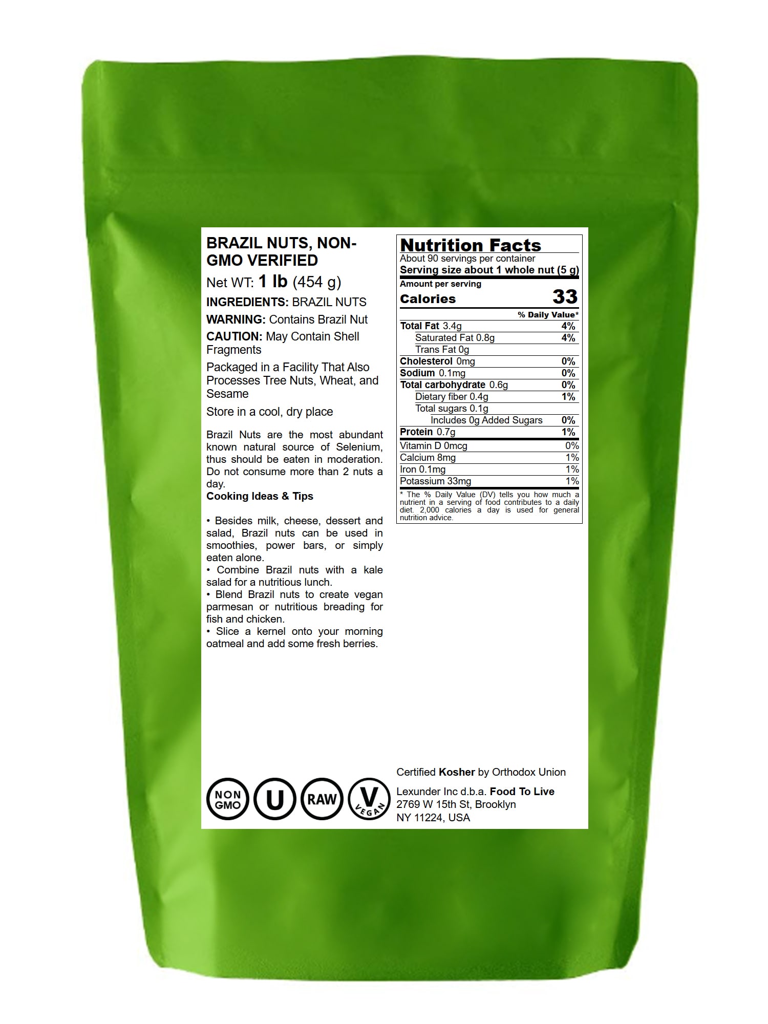 Brazil Nuts, Non-GMO Verified - Kosher, Raw, Vegan - by Food To Live - Picture 32 of 111