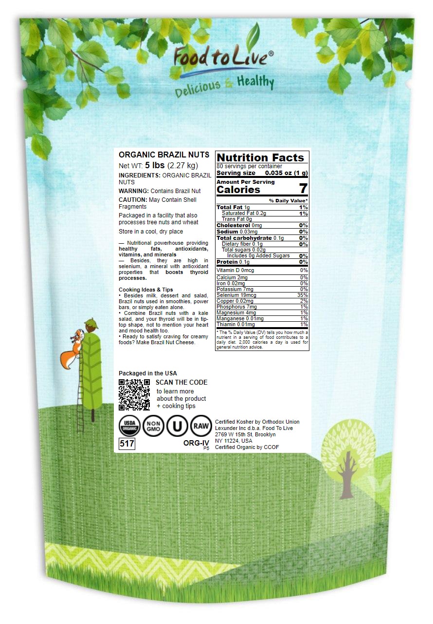 Organic Brazil Nuts - Non-GMO, Kosher, Raw, Vegan - by Food To Live - Picture 65 of 90