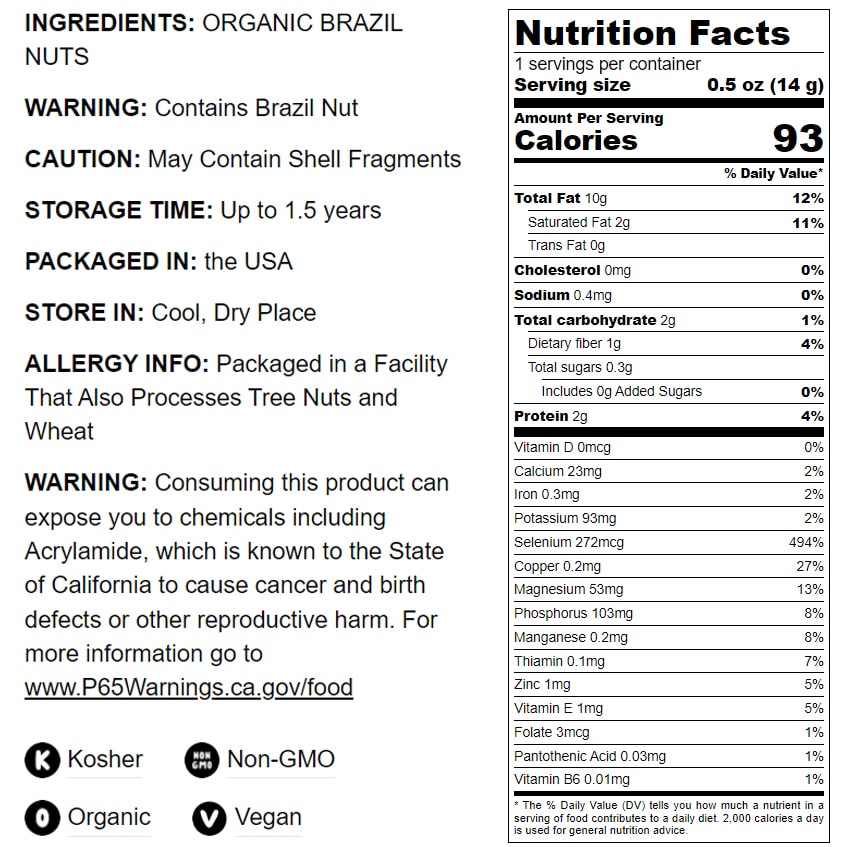 Organic Dry Roasted Brazil Nuts - Non-GMO, Kosher, Vegan - by Food to Live - Picture 12 of 36
