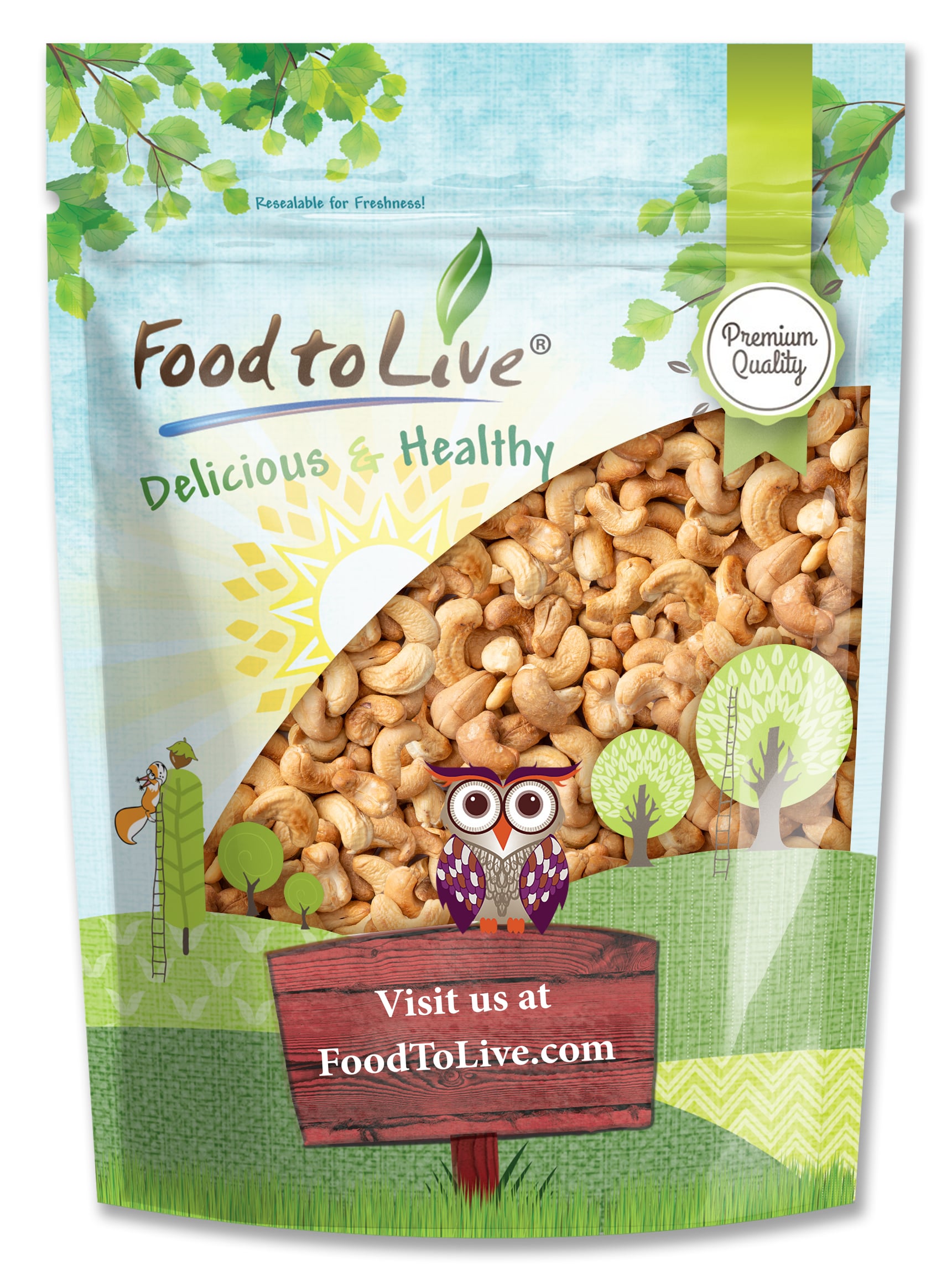 Dry Roasted Whole Cashews with Himalayan Salt - NonGMO, Kosher - by Food to Live - Picture 10 of 56