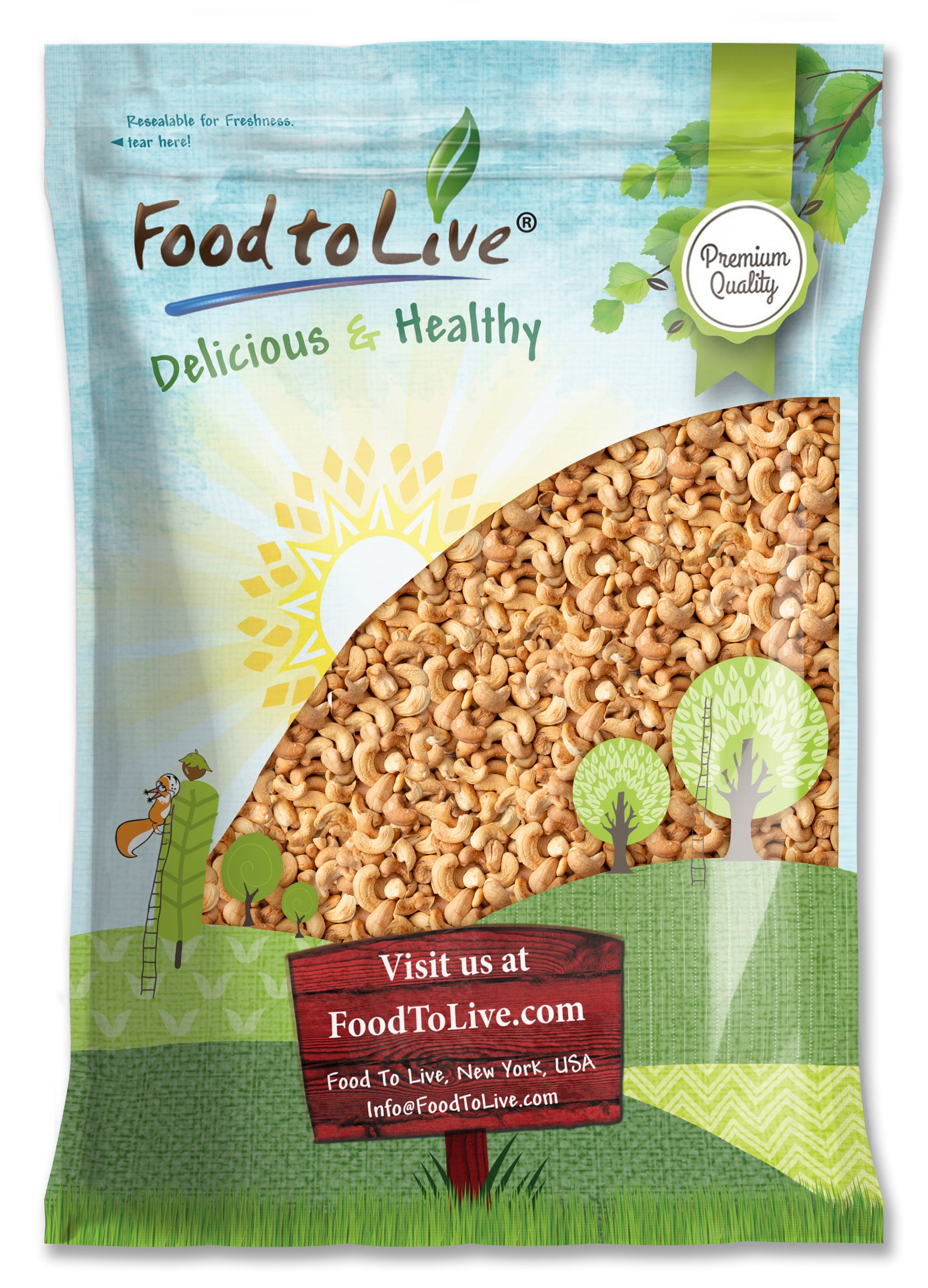 Dry Roasted Whole Cashews with Himalayan Salt - NonGMO, Kosher - by Food to Live - Picture 49 of 56