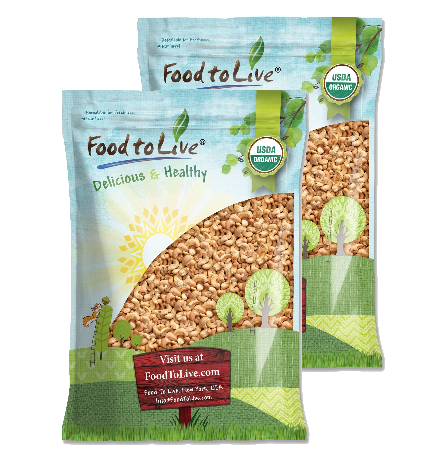 Organic Dry Roasted Cashews with Himalayan Salt - Non-GMO - by Food to Live - Picture 42 of 57