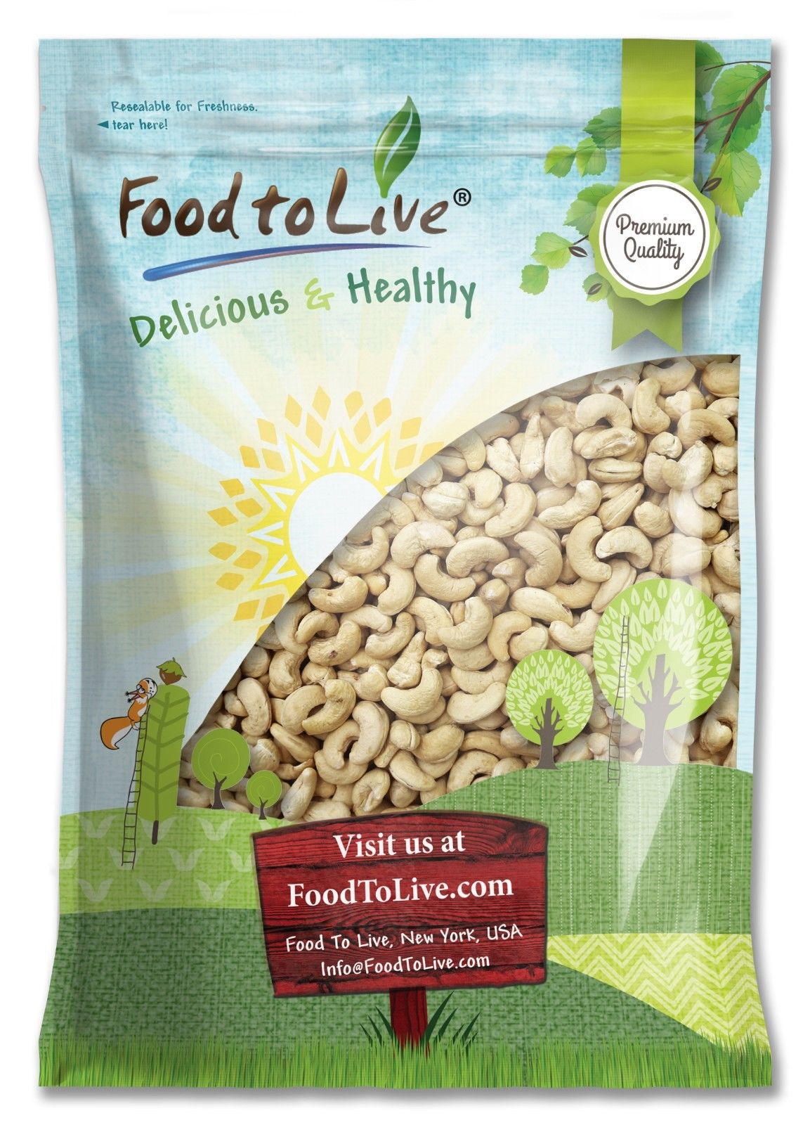Whole Large Cashews W240, Non-GMO Verified - Kosher, Raw - by Food To Live - Picture 55 of 72