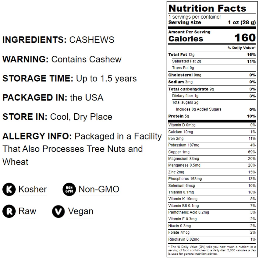Whole Large Cashews W240, Non-GMO Verified - Kosher, Raw - by Food To Live - Picture 49 of 72