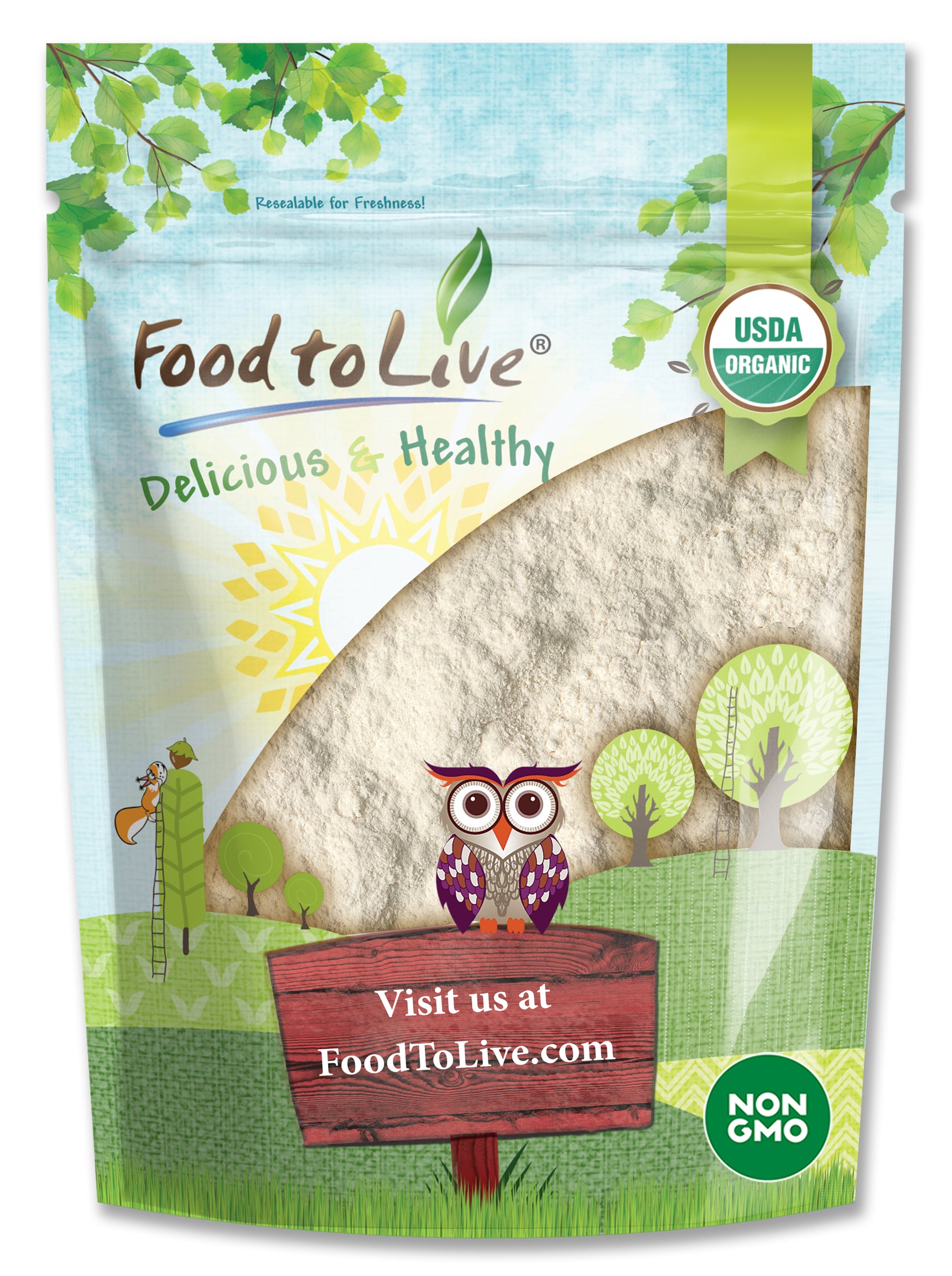 Organic Cassava Flour - Non-GMO, Kosher, Vegan - by Food To Live