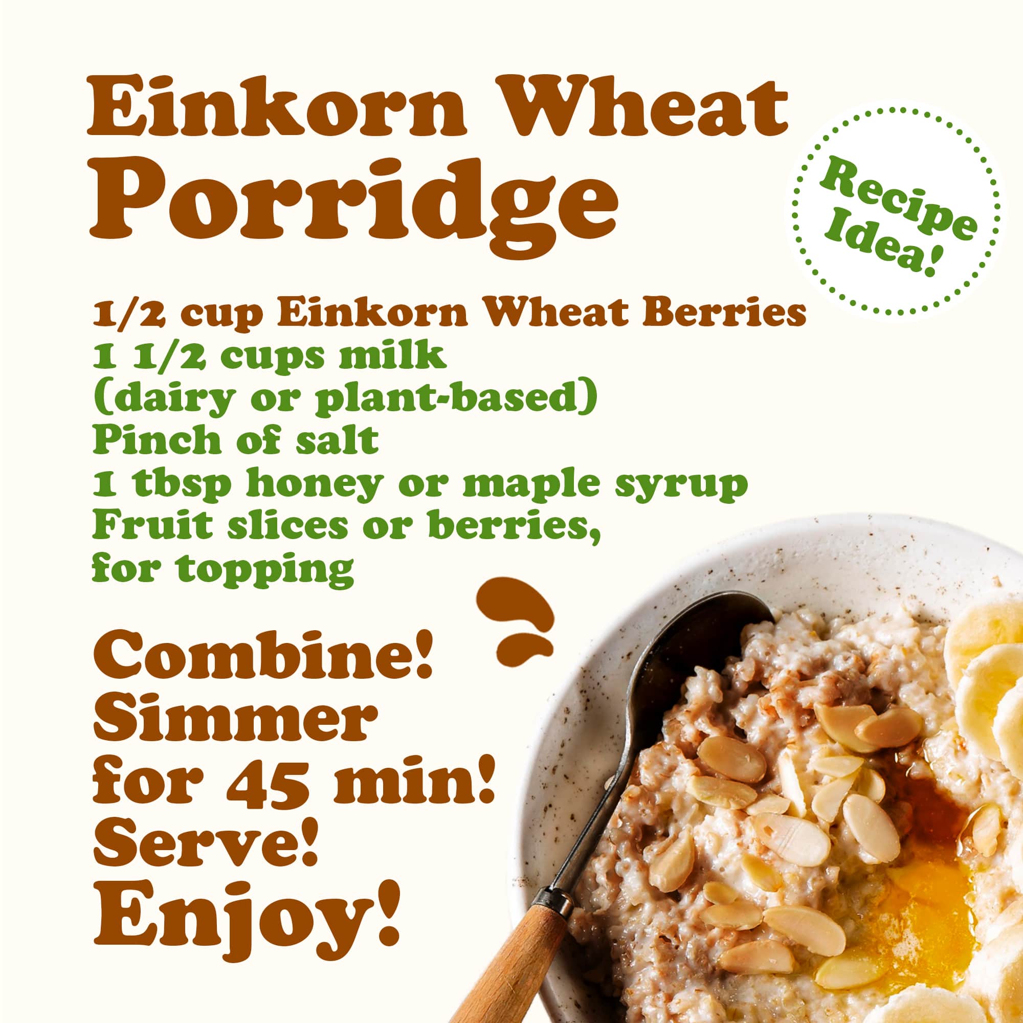 Organic Einkorn Wheat Berries NonGMO Whole Grain. Farro Piccolo in