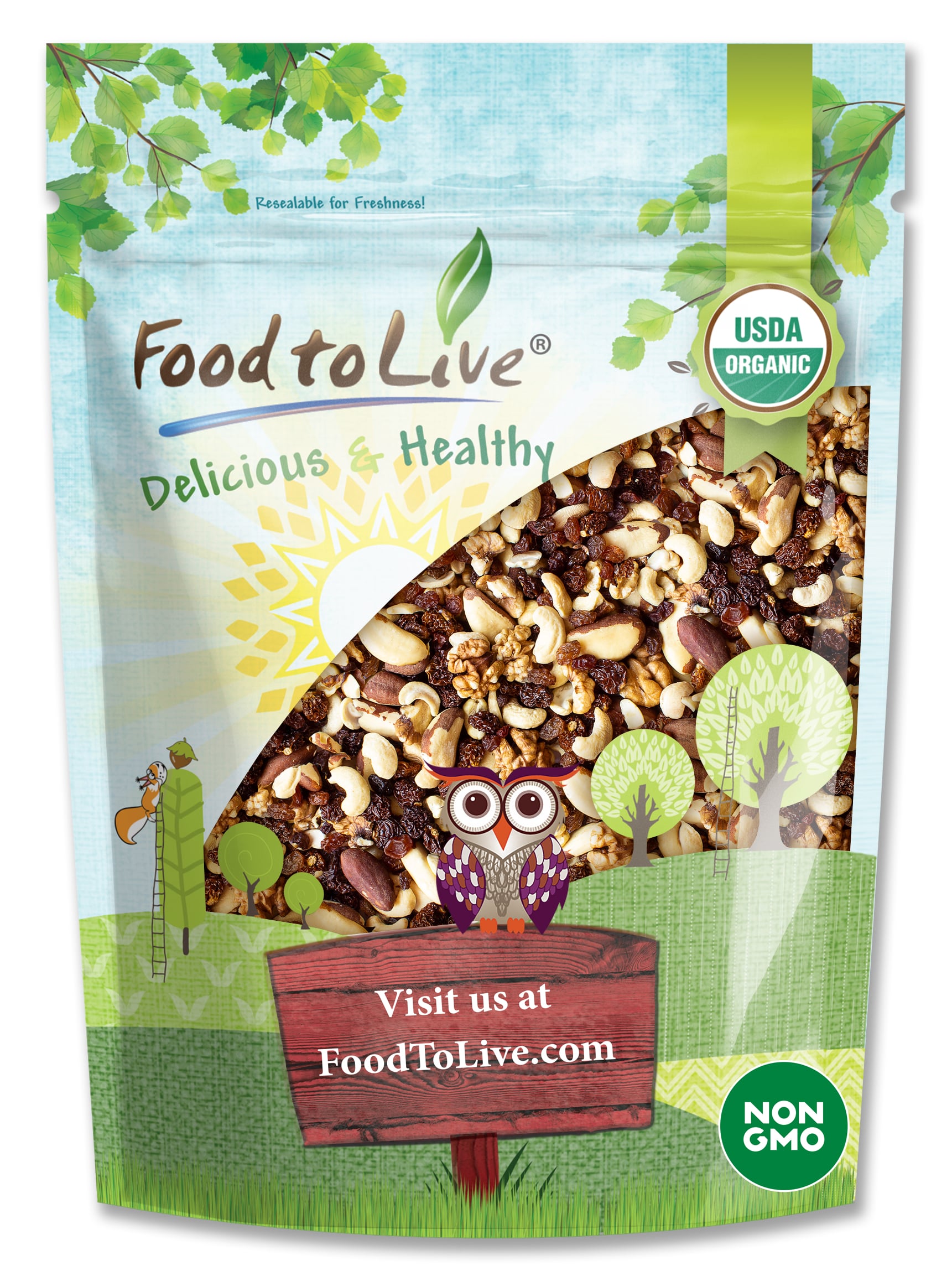 Organic Energy Trail Mix – Non-Irradiated, Vegan Superfood – by Food to Live