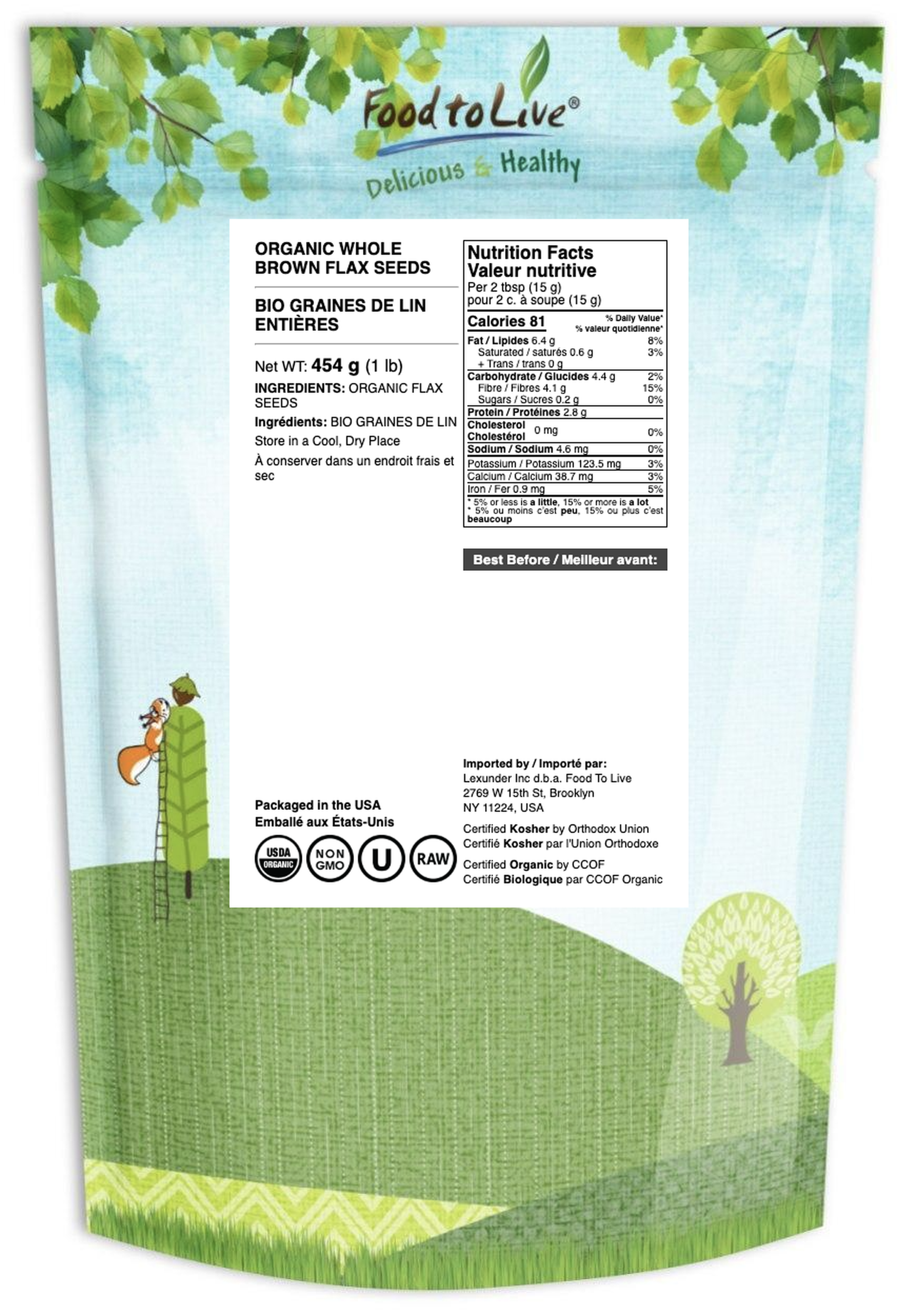 Organic Brown Flax Seeds — Whole, Non-GMO, Kosher, Raw, Dried, Bulk - Picture 16 of 70