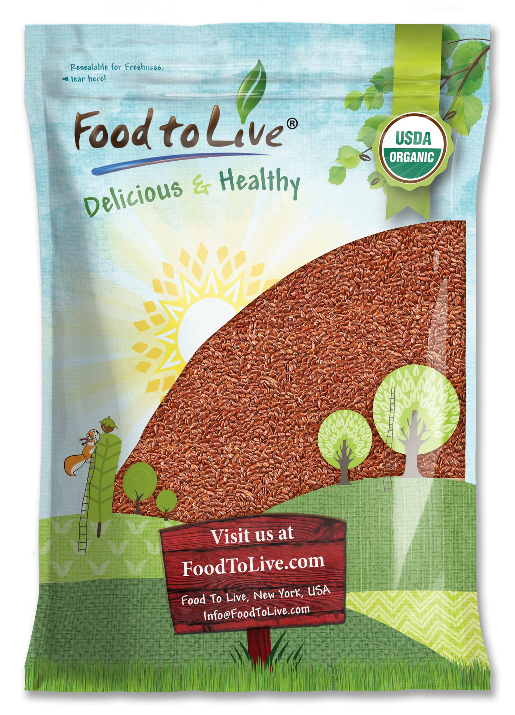 Organic Brown Flax Seeds — Whole, Non-GMO, Kosher, Raw, Dried, Bulk - Picture 36 of 70
