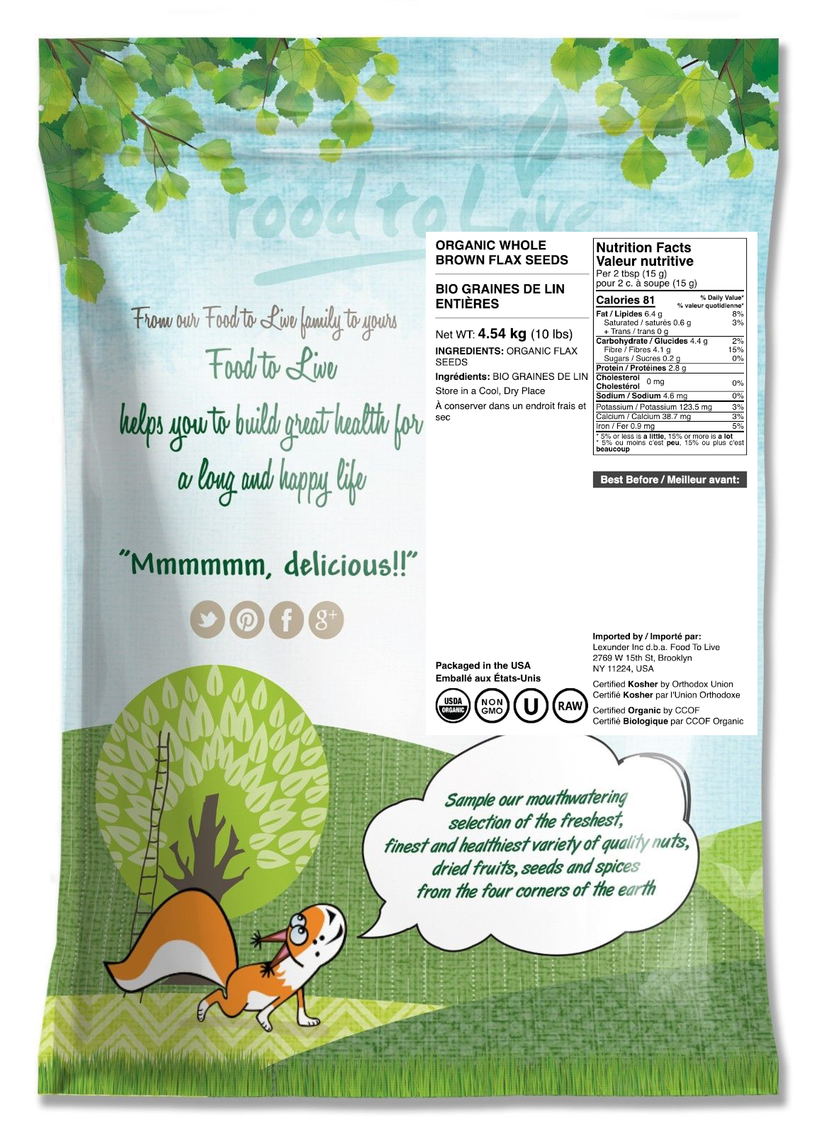 Organic Brown Flax Seeds — Whole, Non-GMO, Kosher, Raw, Dried, Bulk - Picture 37 of 70