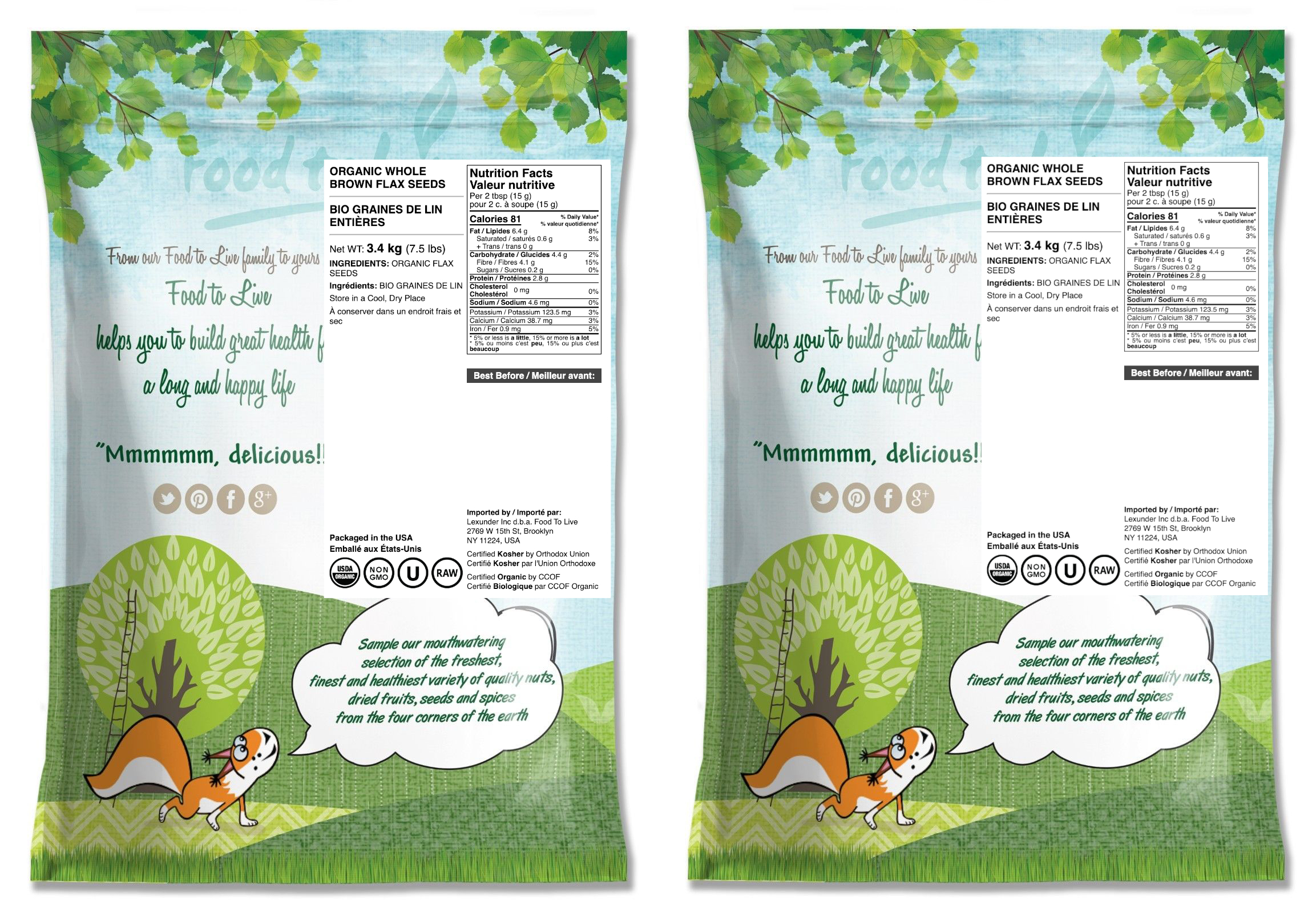 Organic Brown Flax Seeds — Whole, Non-GMO, Kosher, Raw, Dried, Bulk - Picture 44 of 70