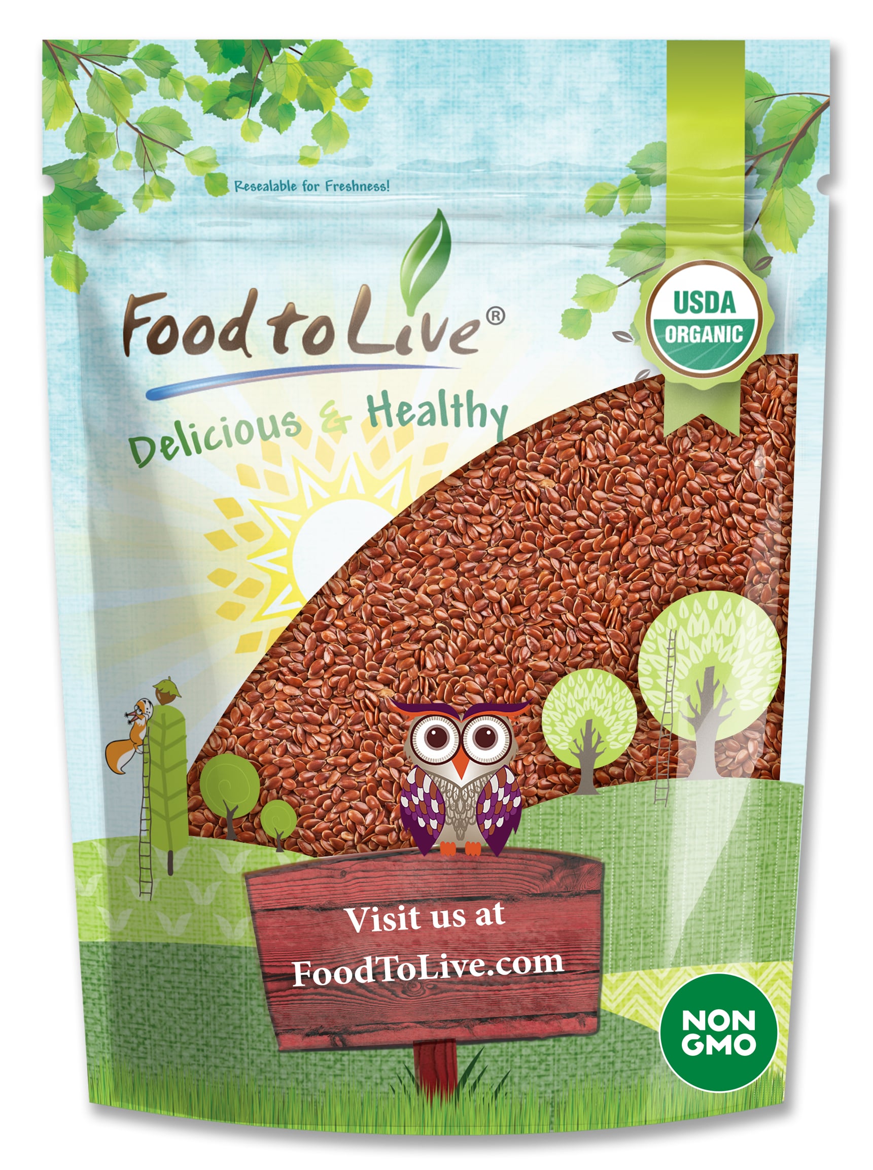 Organic Brown Flax Seeds — Whole, Non-GMO, Kosher, Raw, Dried, Bulk - Picture 22 of 70
