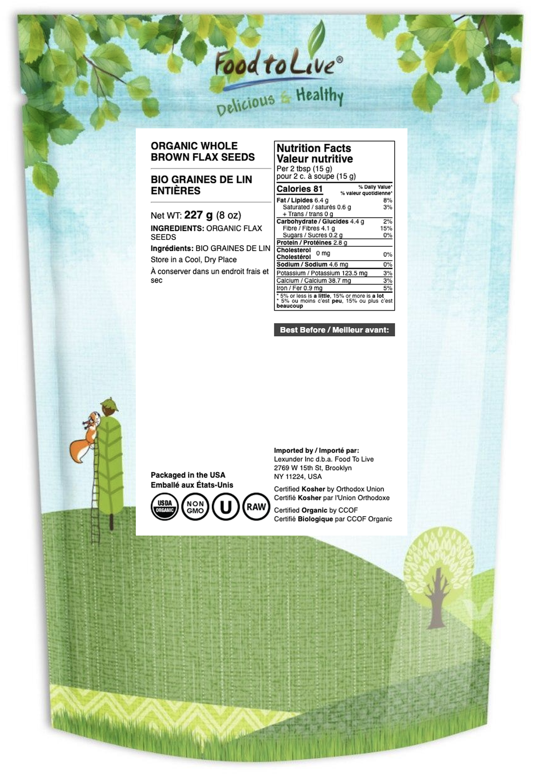 Organic Brown Flax Seeds — Whole, Non-GMO, Kosher, Raw, Dried, Bulk - Picture 9 of 70