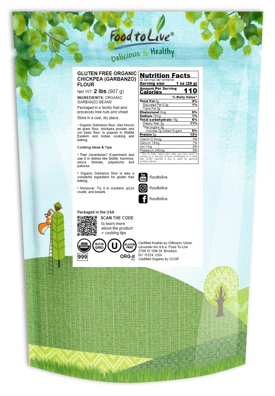 Gluten Free Organic Chickpea Flour – Non-GMO, Finely Milled, Kosher - Picture 26 of 48