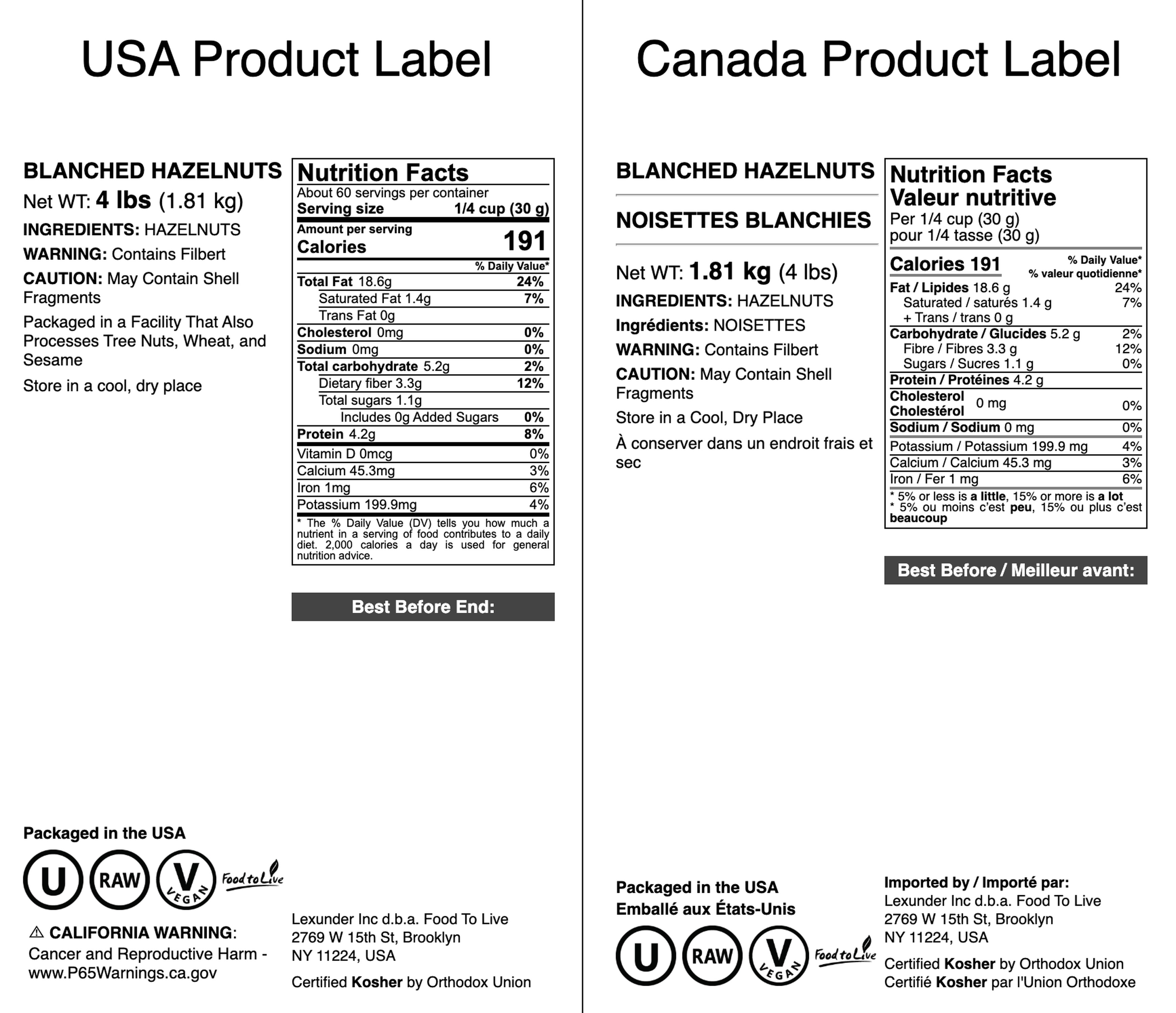 Blanched Hazelnuts – No Skin, Unsalted, Kosher, Vegan, Bulk - Picture 21 of 57