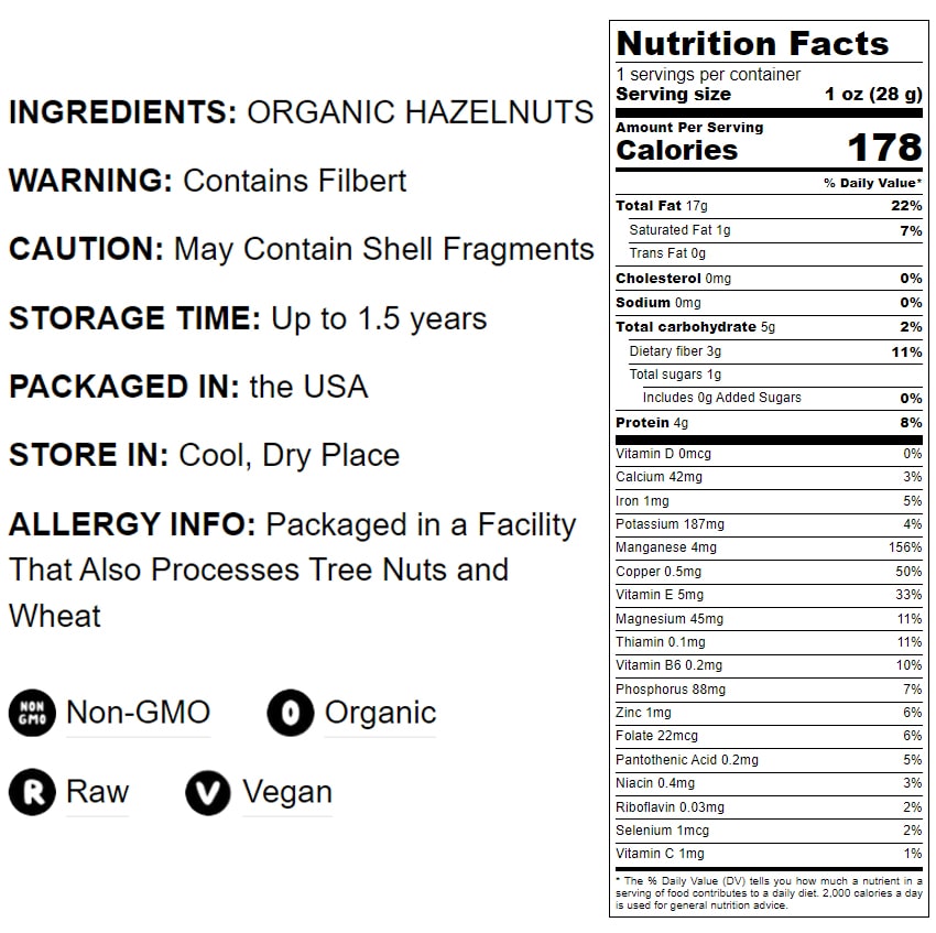 Organic Blanched Hazelnuts – Non-GMO, Unsalted, Unroasted, Vegan, Kosher - Picture 28 of 40